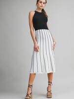 Stripe halter midi
