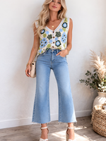 Crochet button front tank