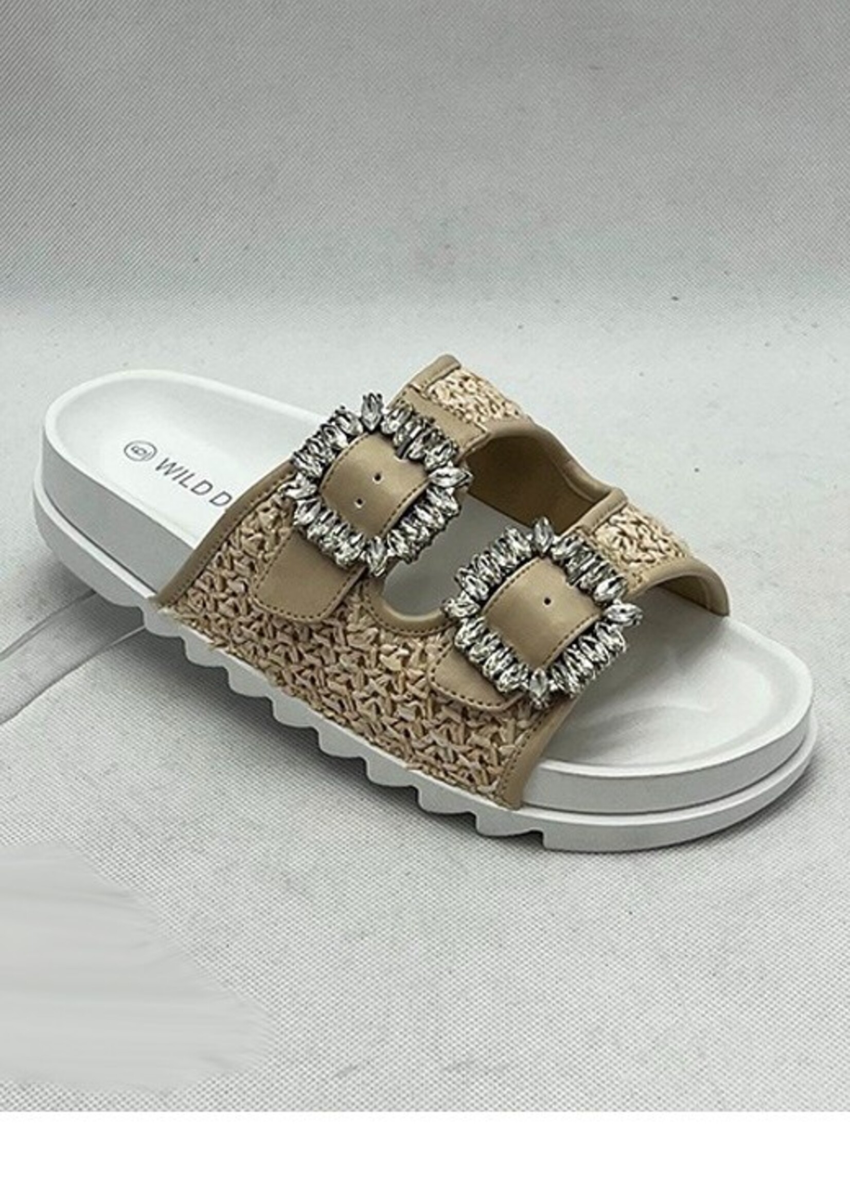 Crystal buckle sandal