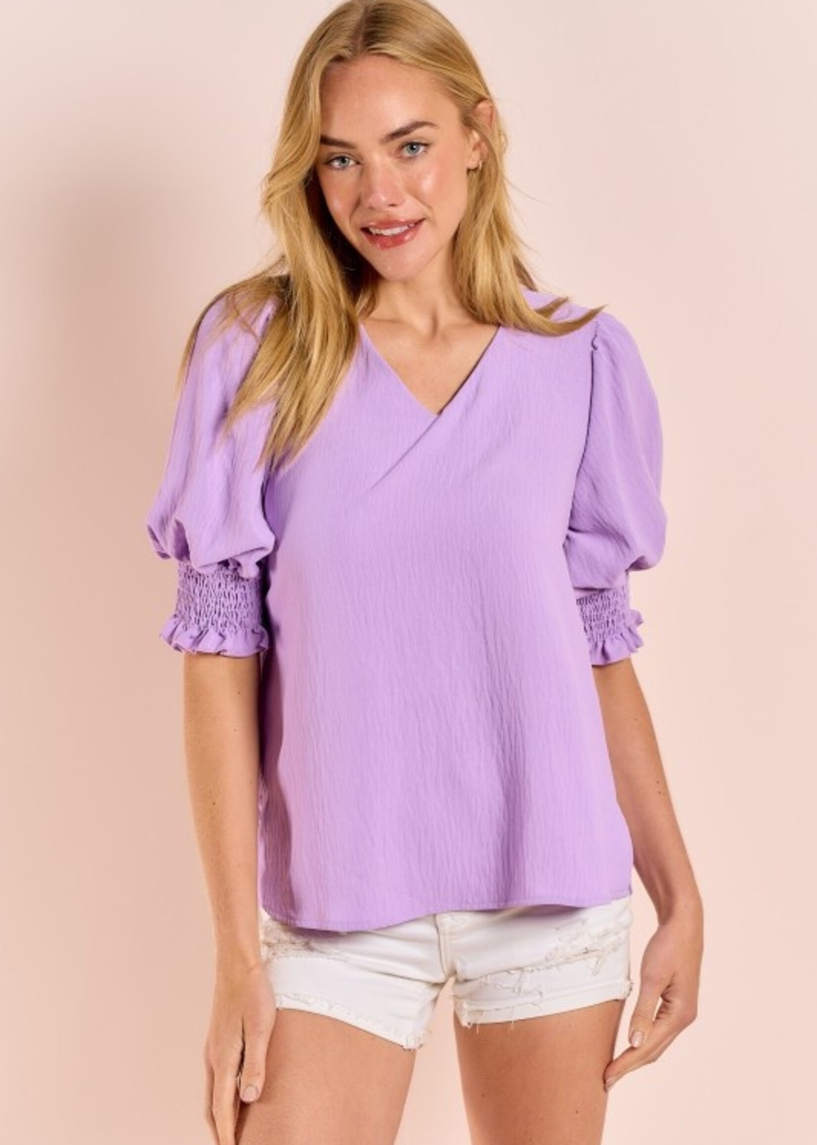 Smock sleeve top +3 colors