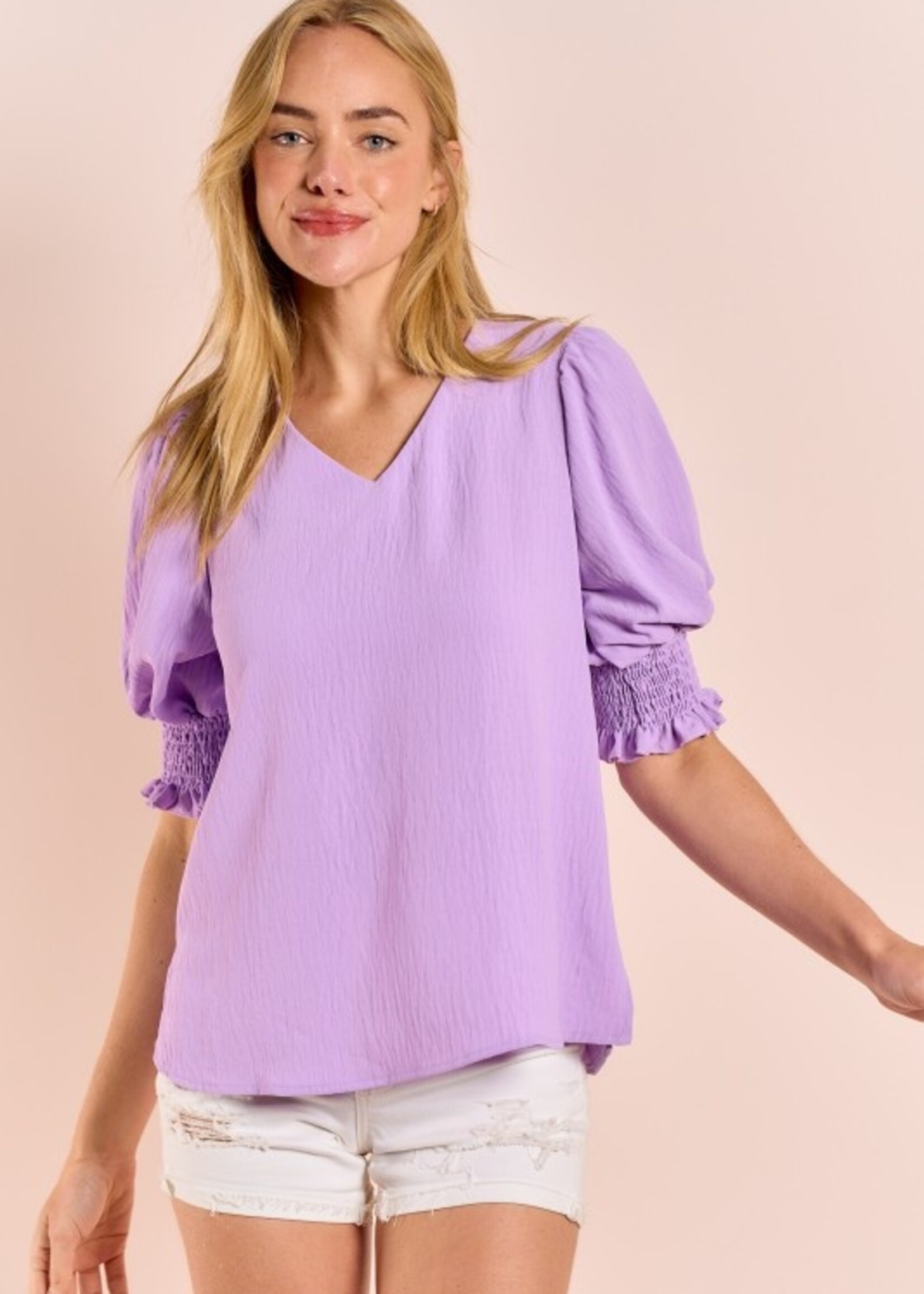 Smock sleeve top +3 colors
