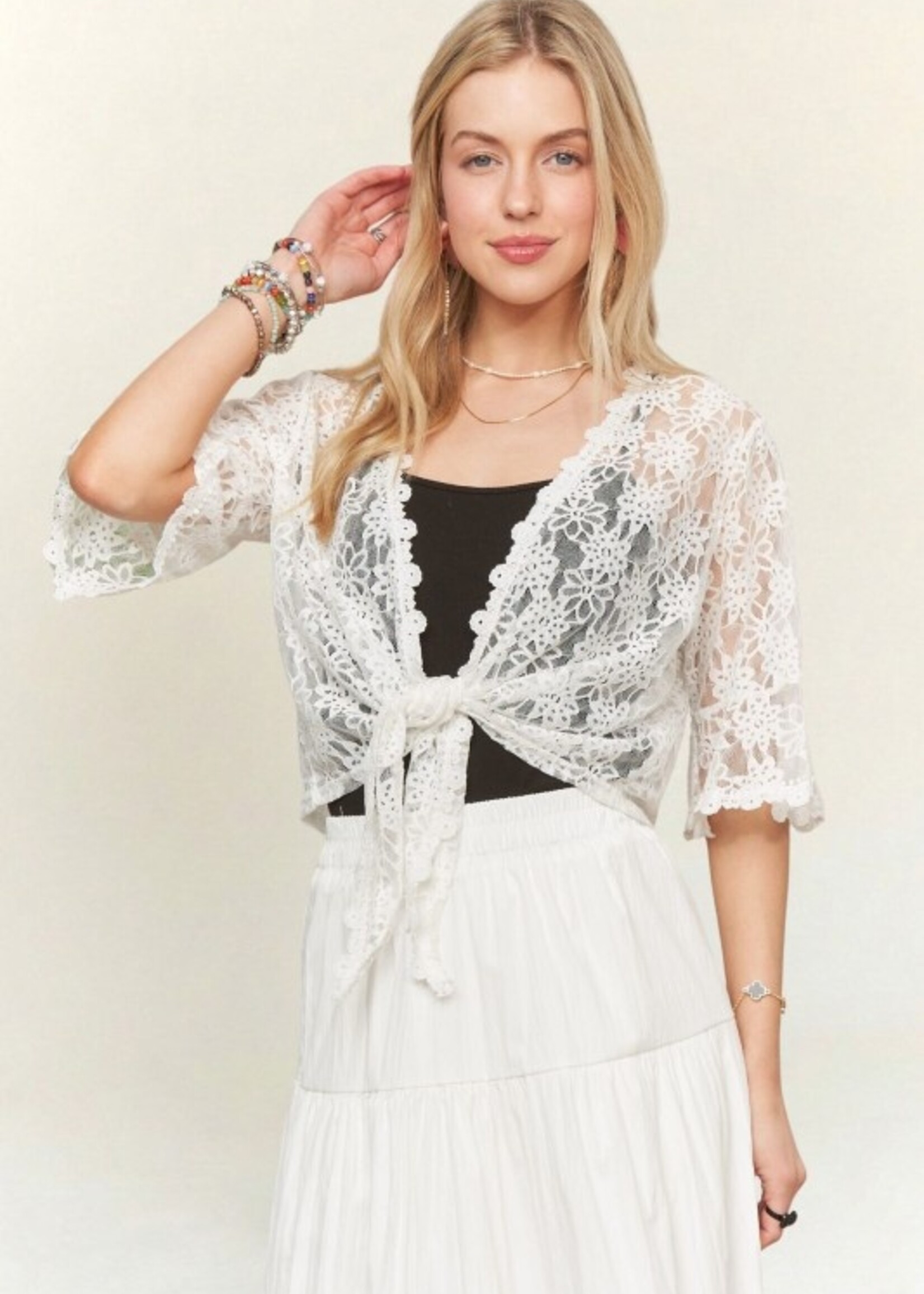 Lace tie front +2 colors