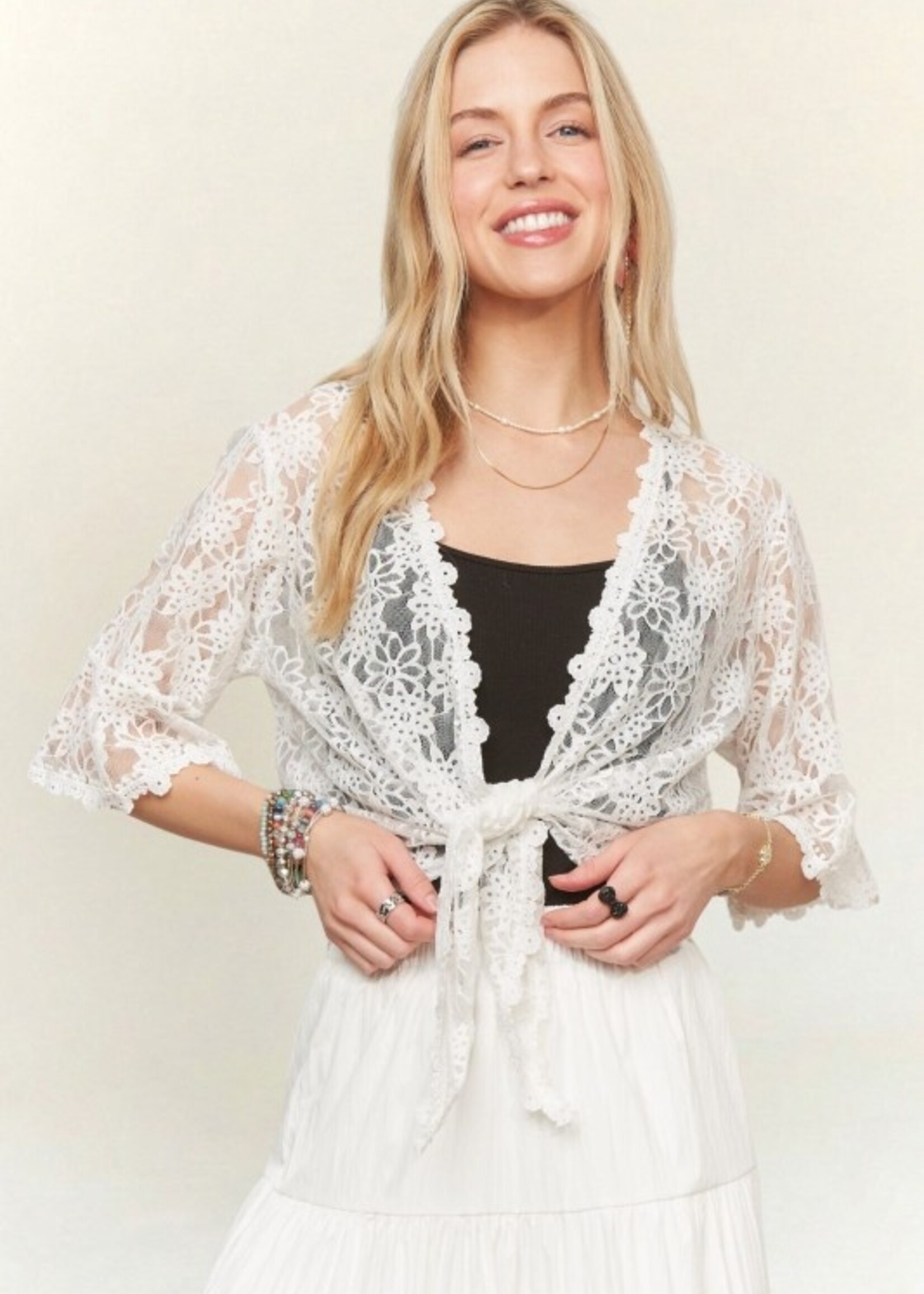 Lace tie front +2 colors