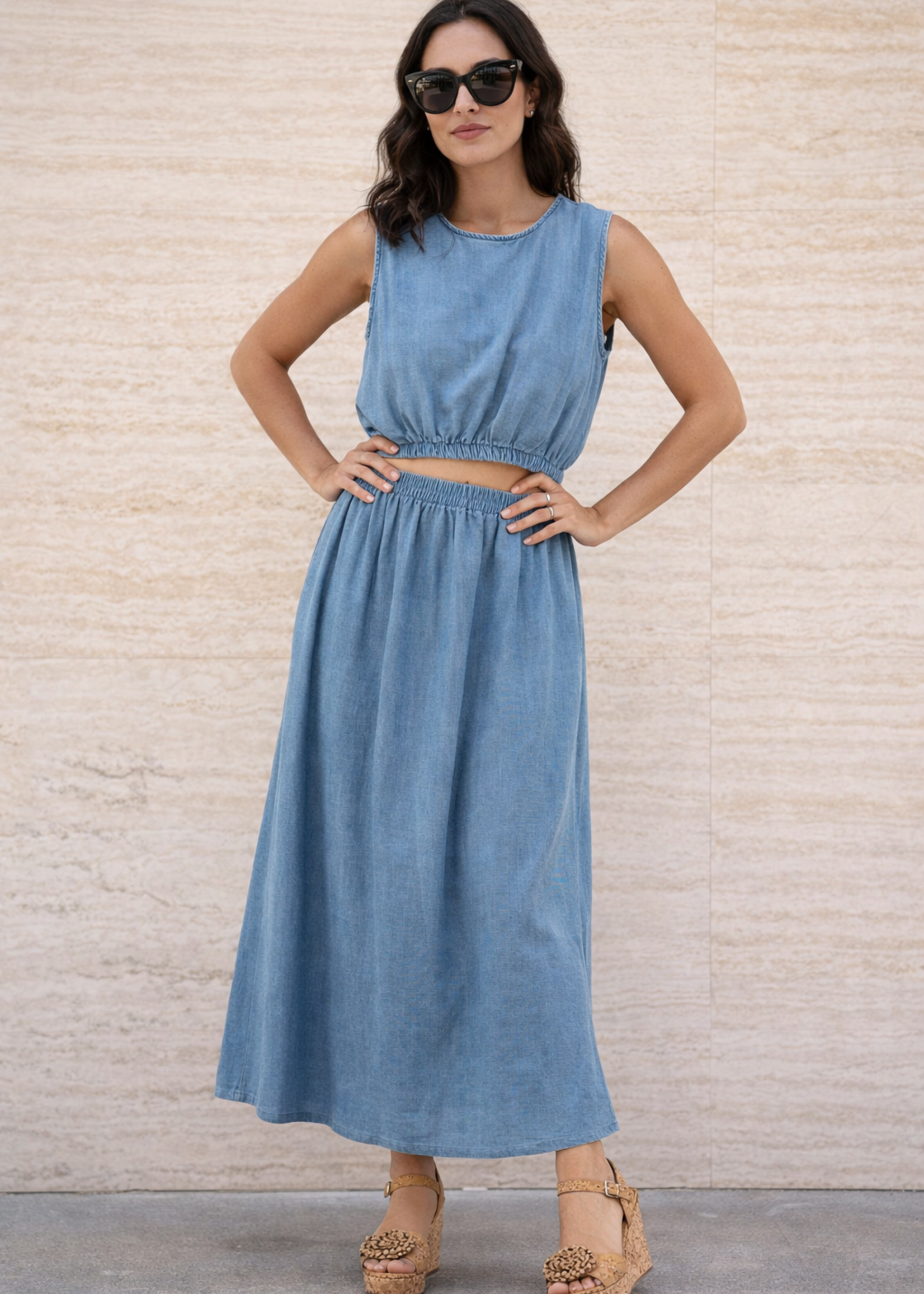 Chambray skirt set
