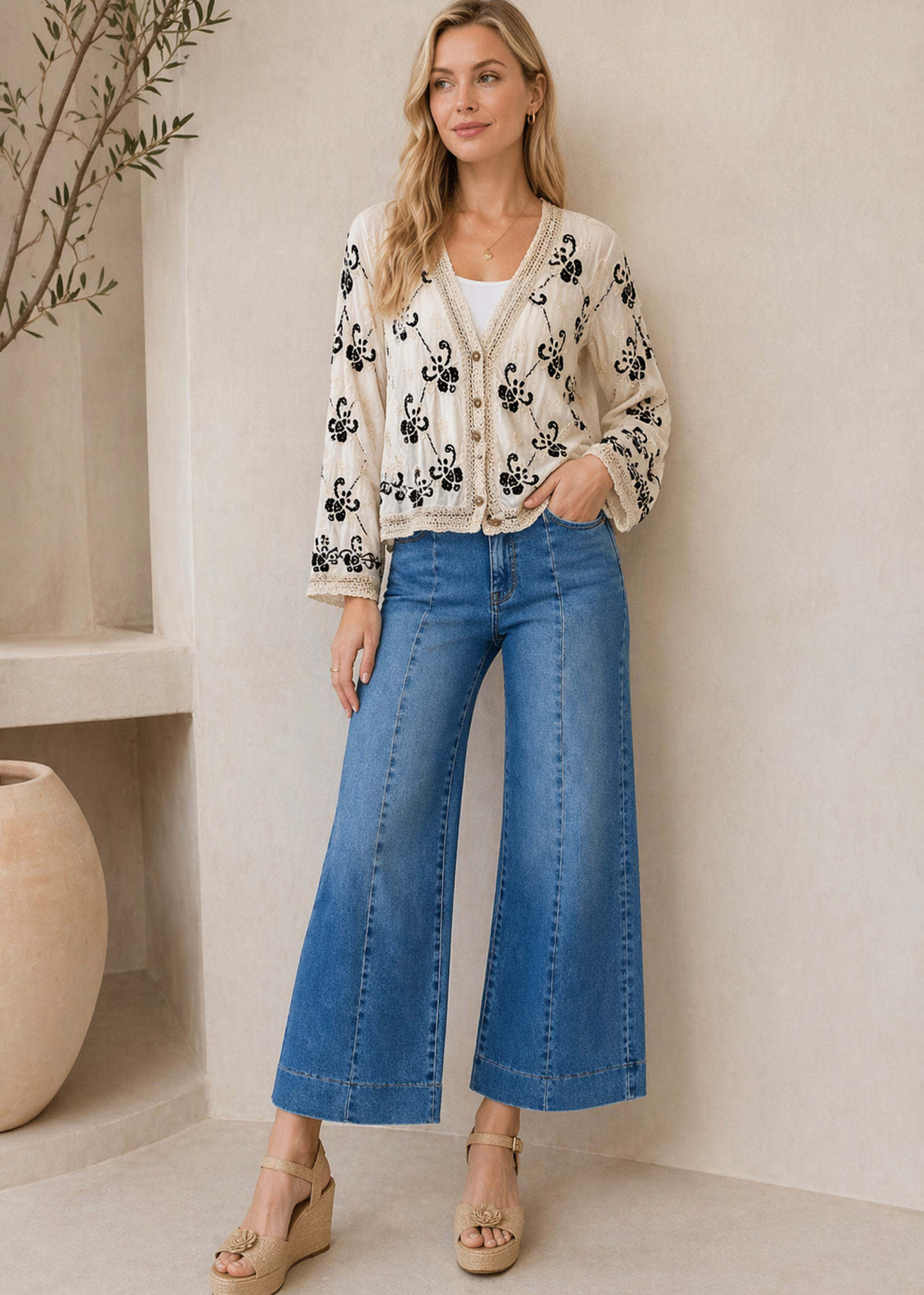 Embroidered cardigan