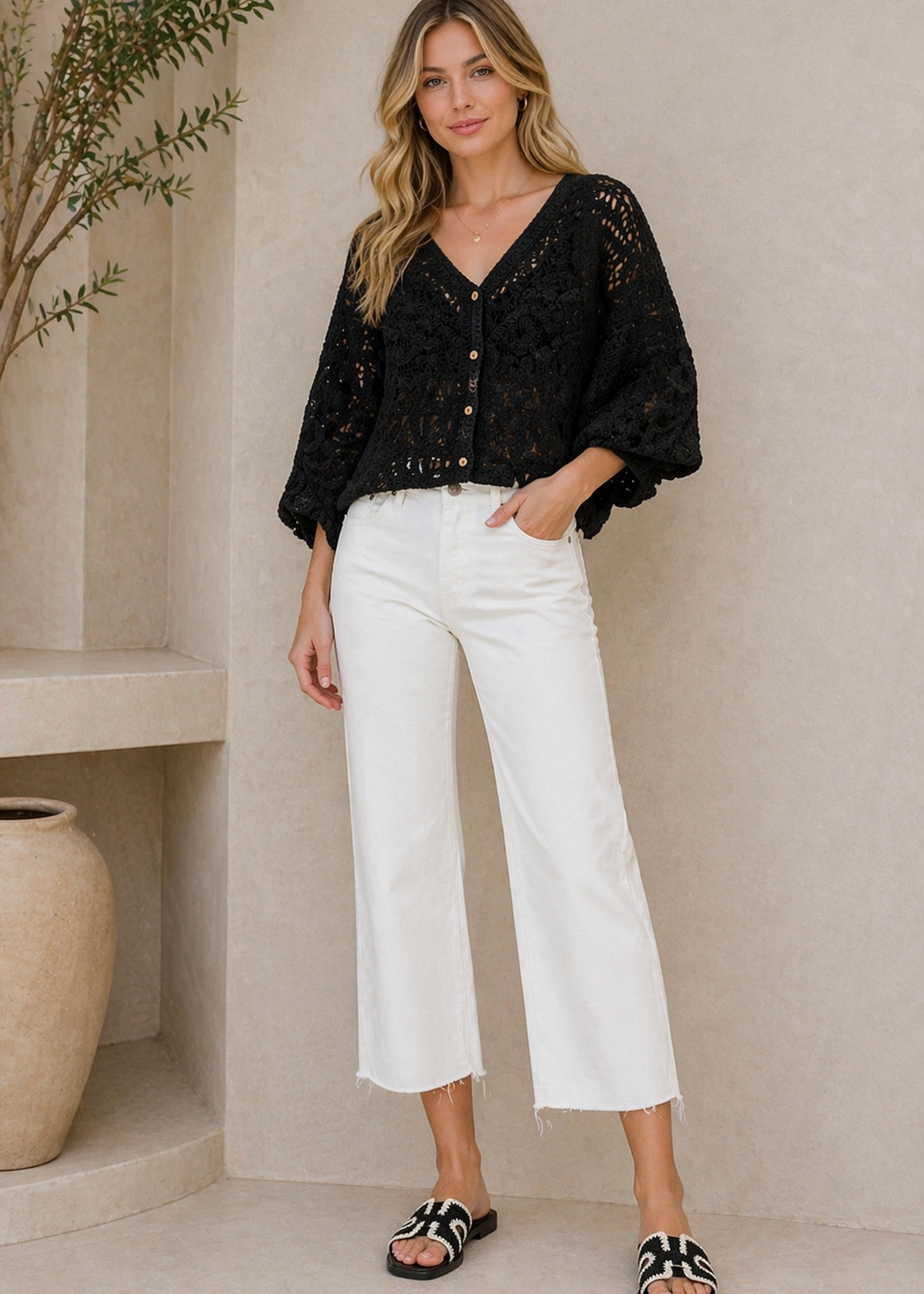 Mixed crochet cardigan +2 colors