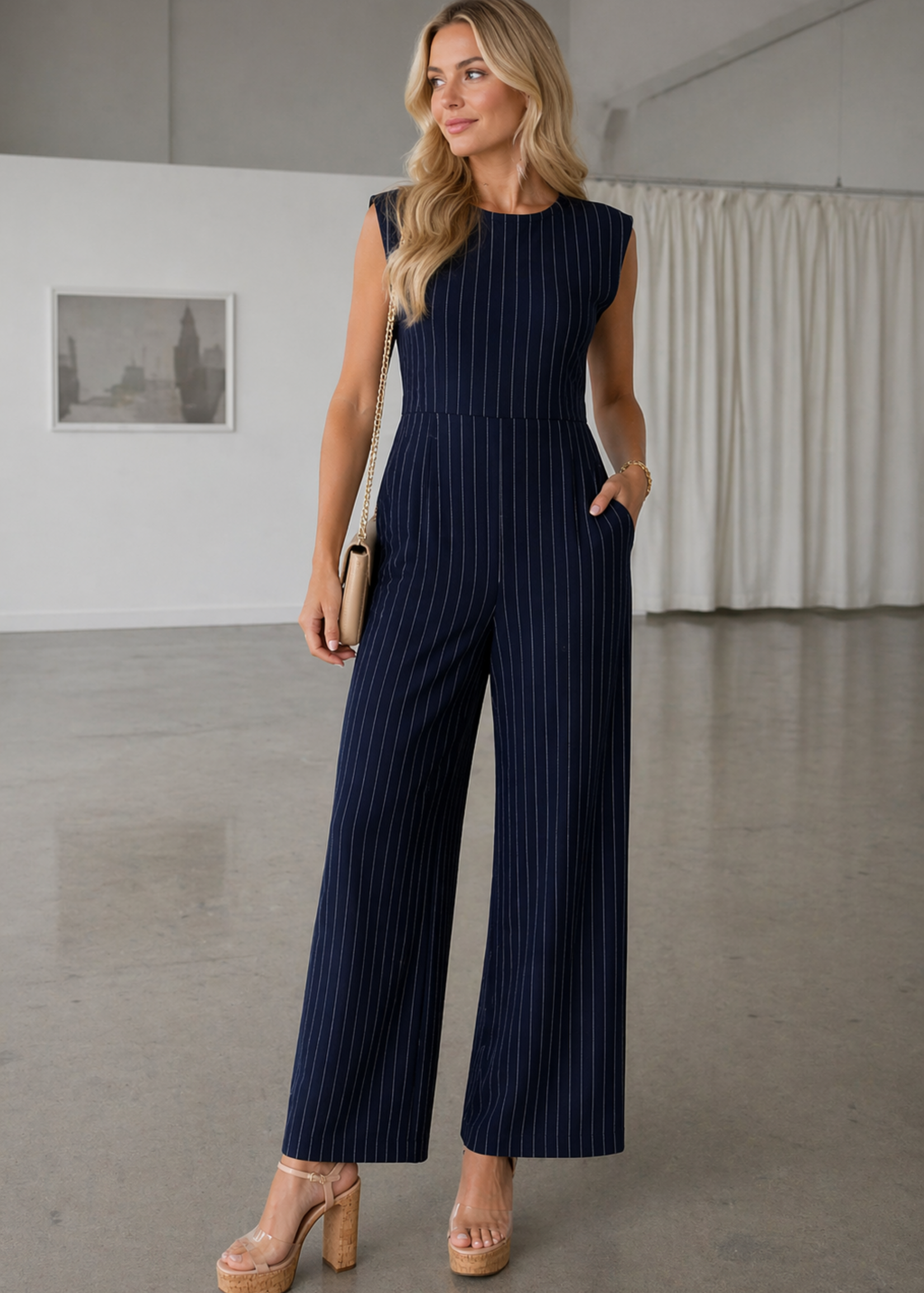 Pinstripe jumpsuit +2 colors