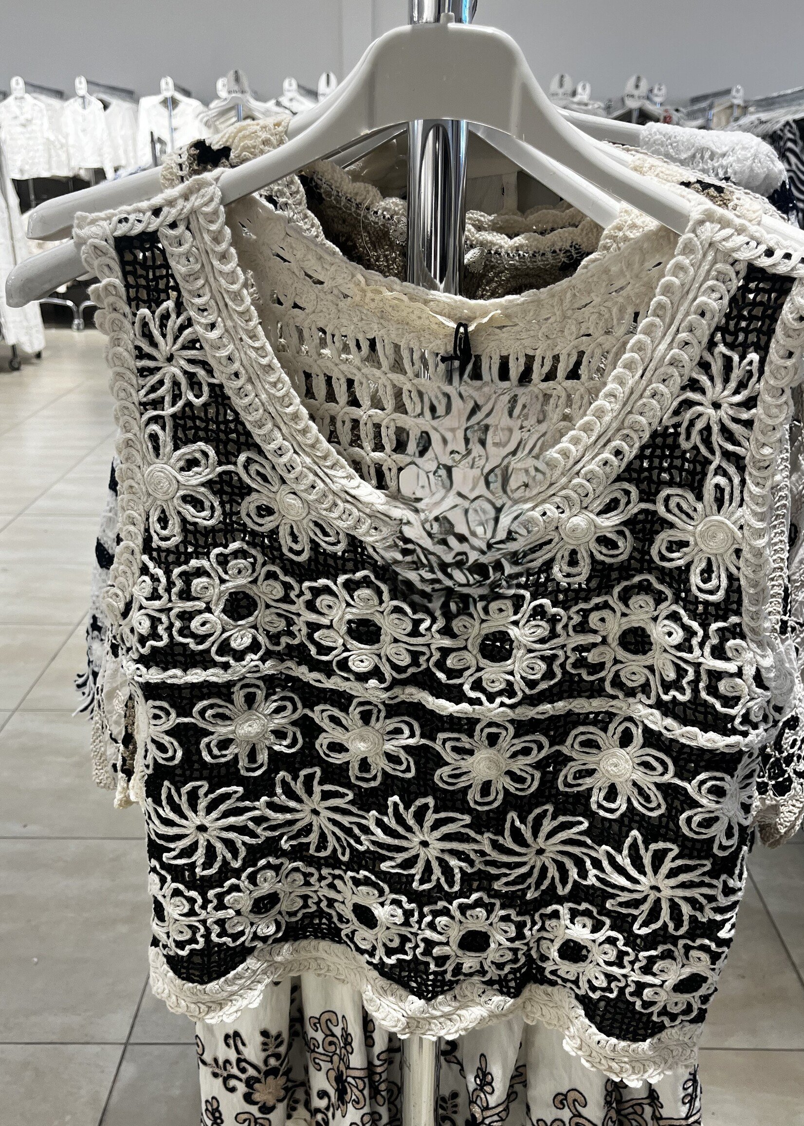 Crochet floral tank