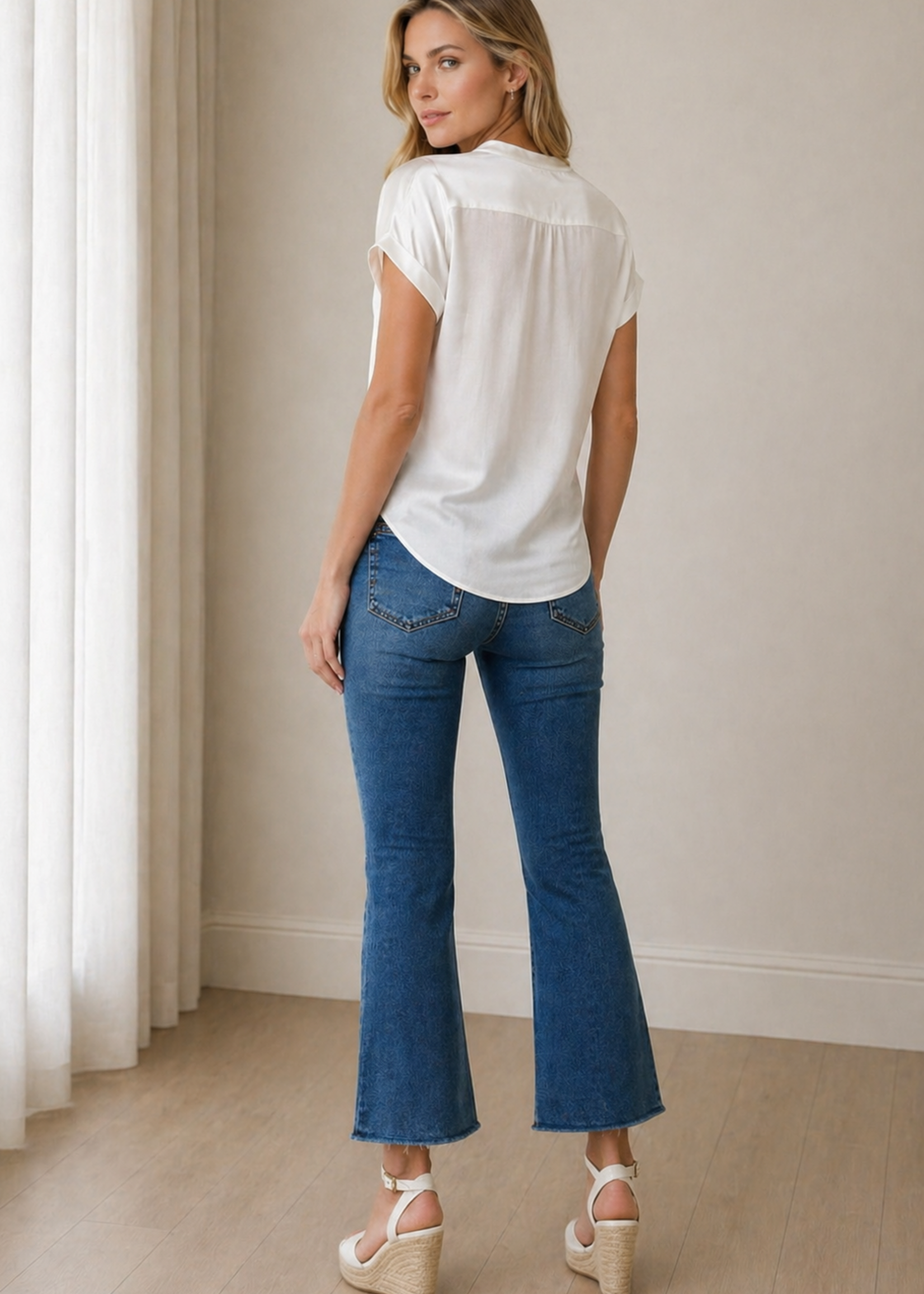 Satin and cotton mix top +3 colors