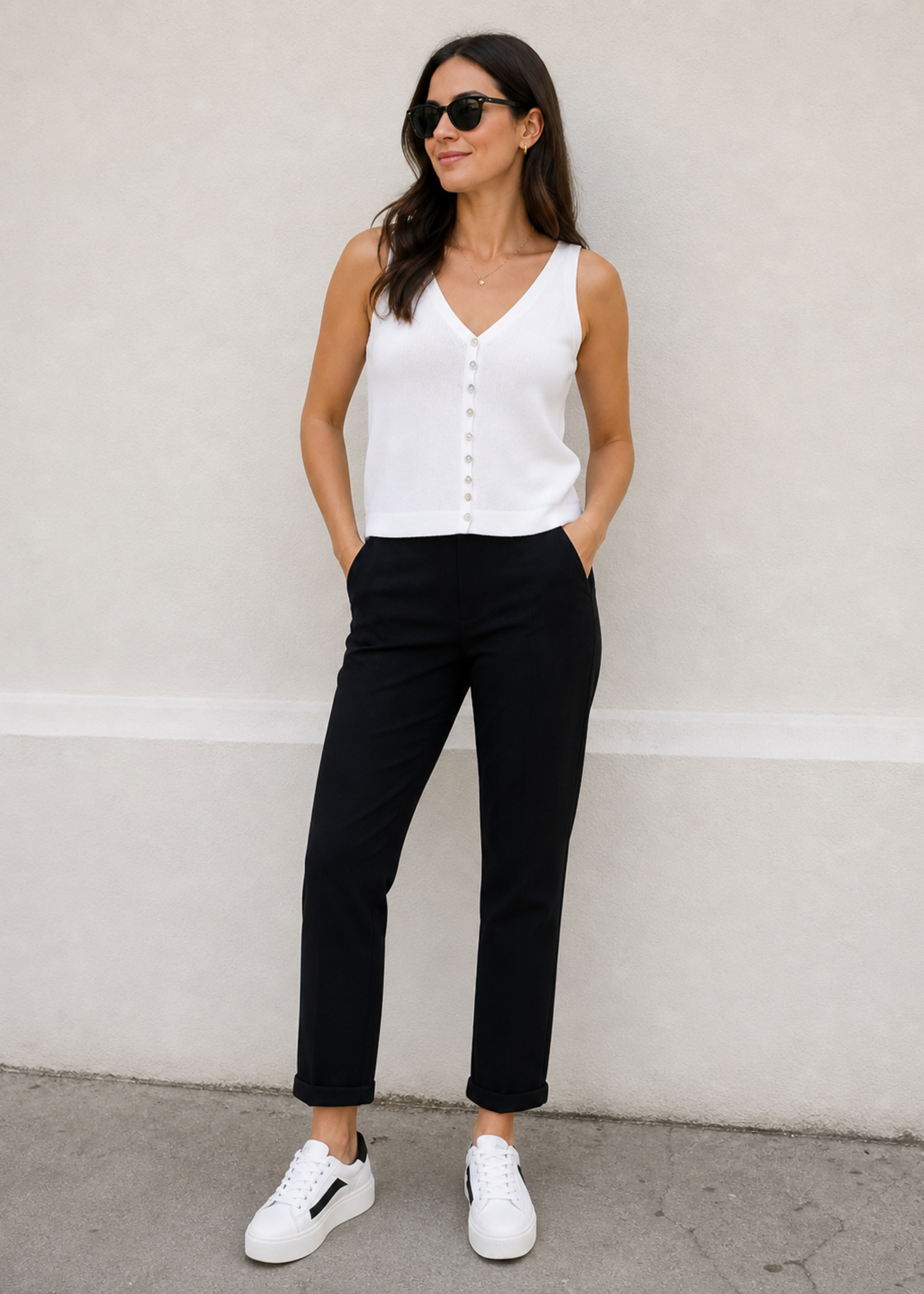 Knit button down tank +5 colors