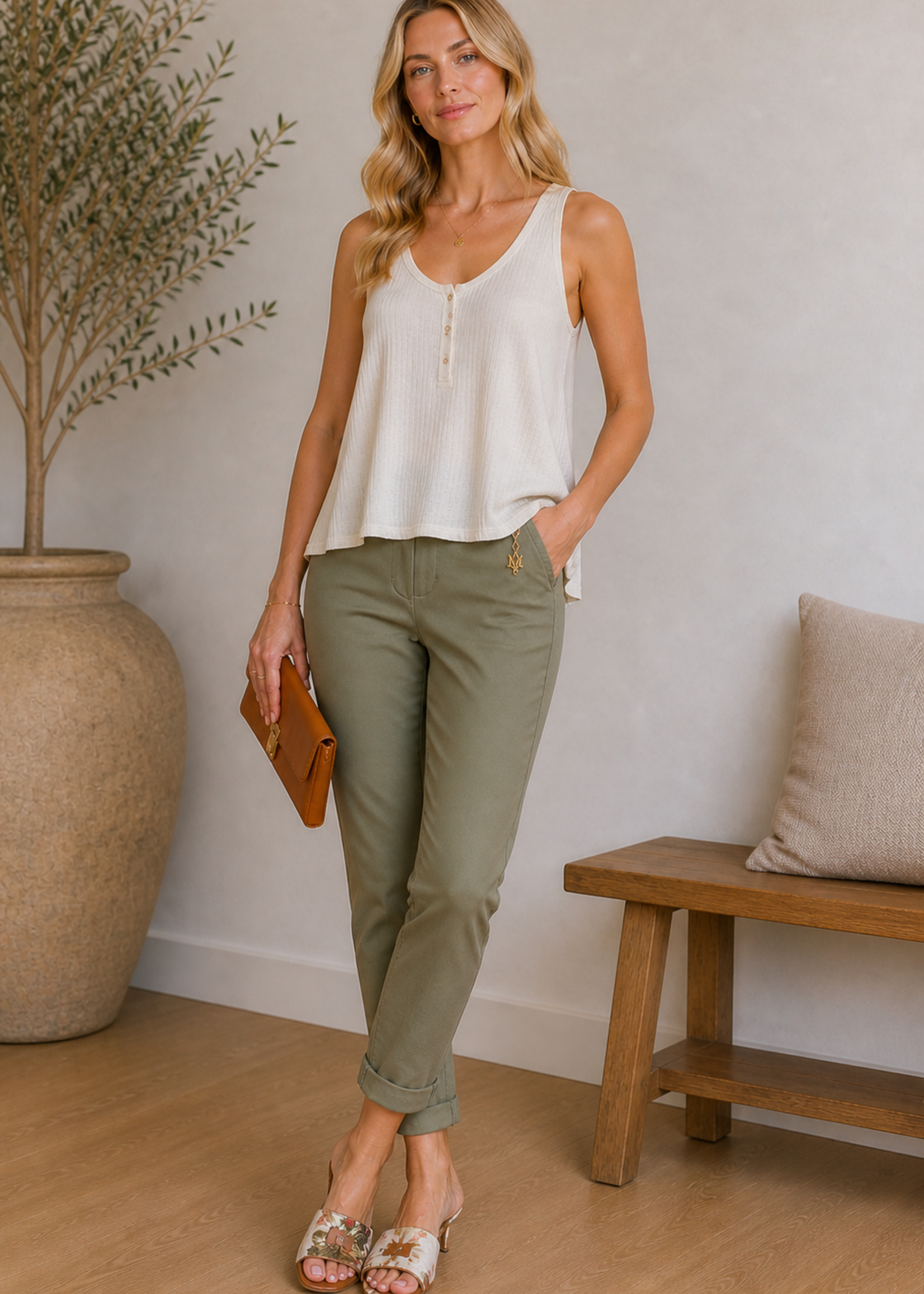 Ruffle pocket pant +3 colors