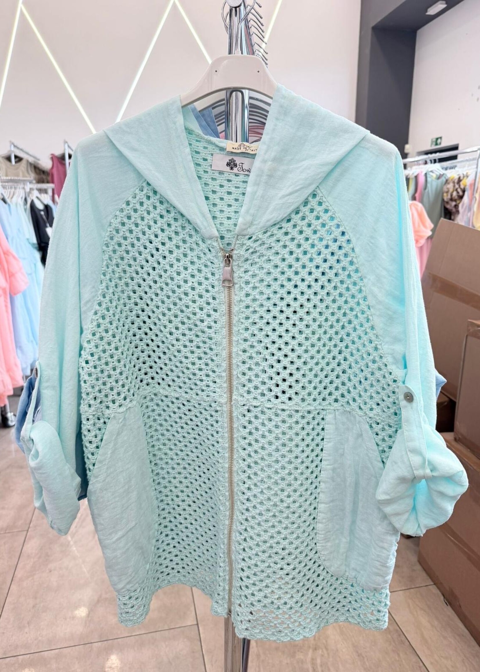 Crochet zip hoodie