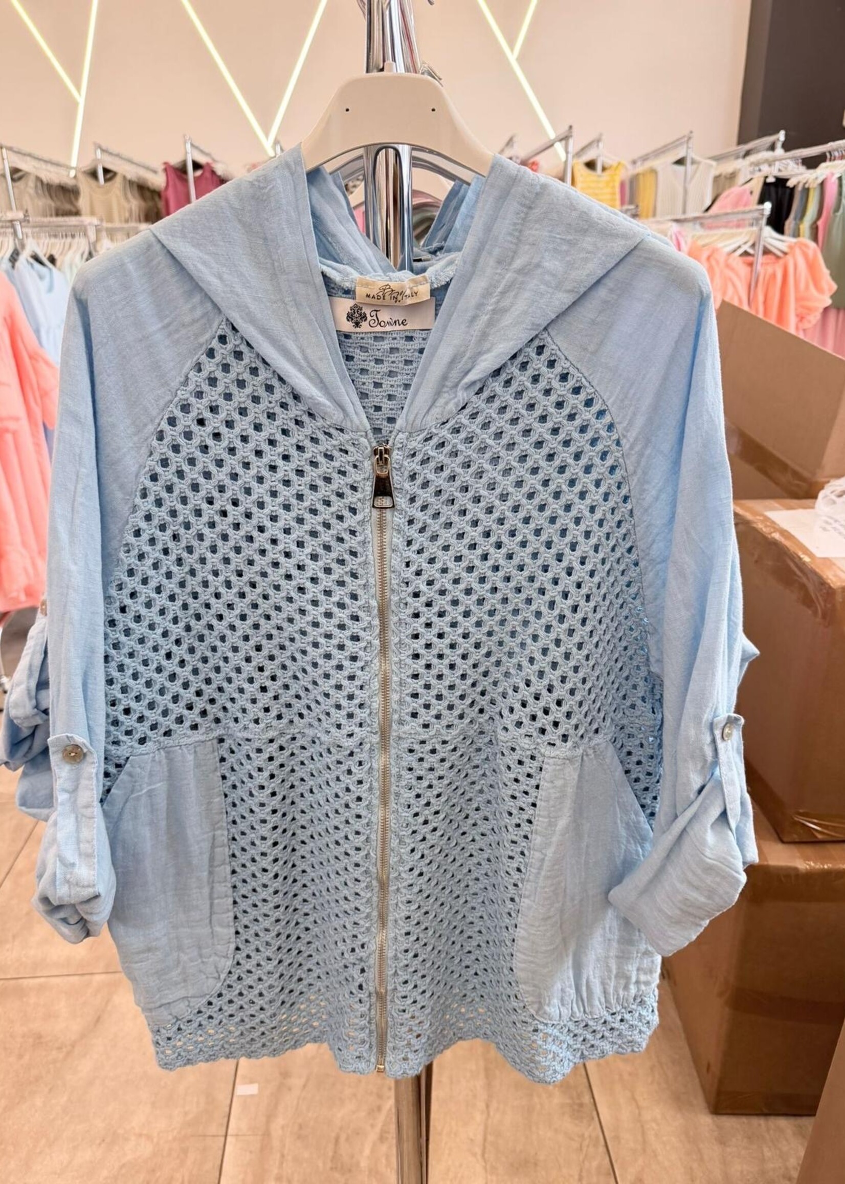 Crochet zip hoodie