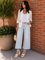 Lace blazer with flowers