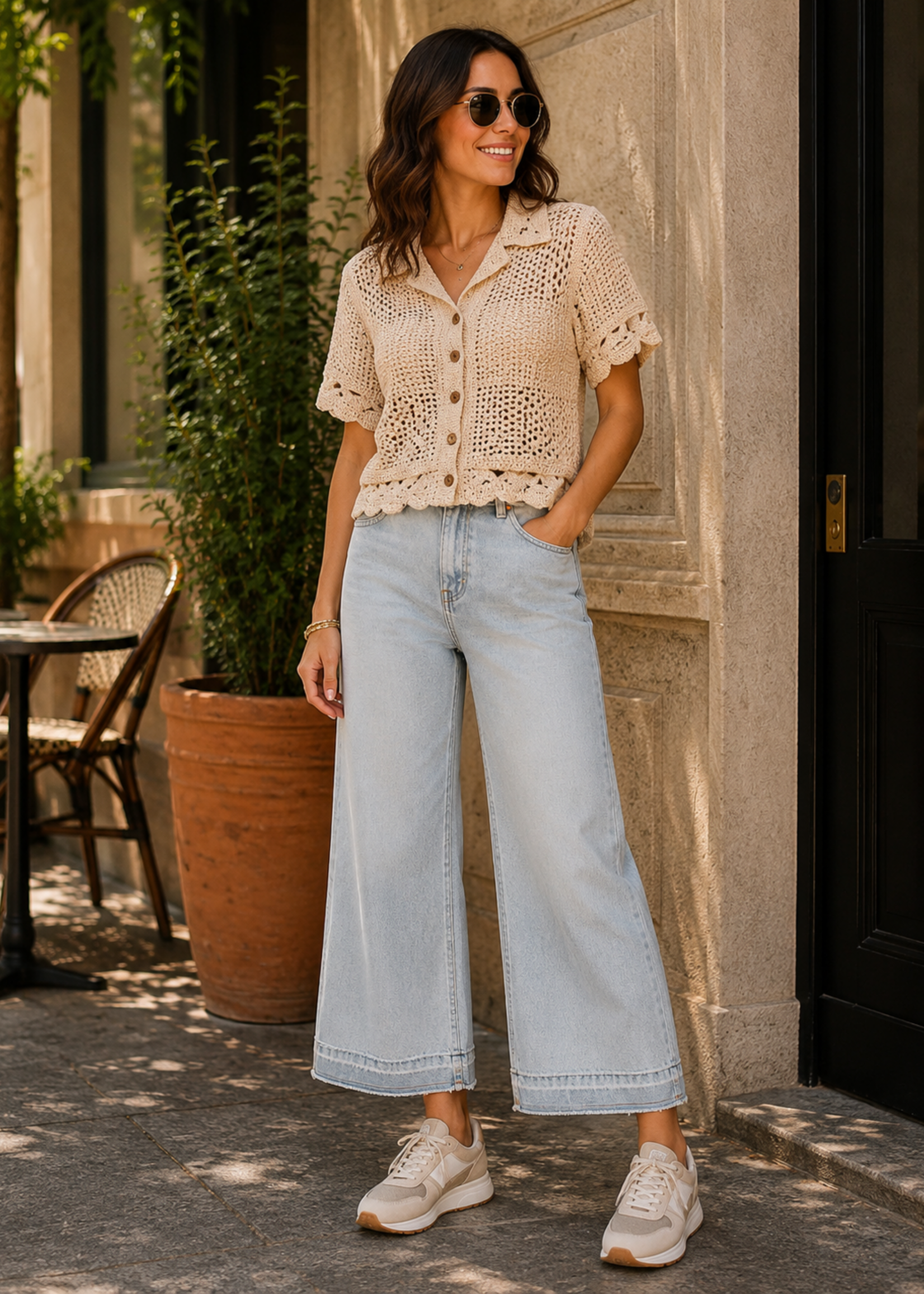 Crochet collar button down +2 colors