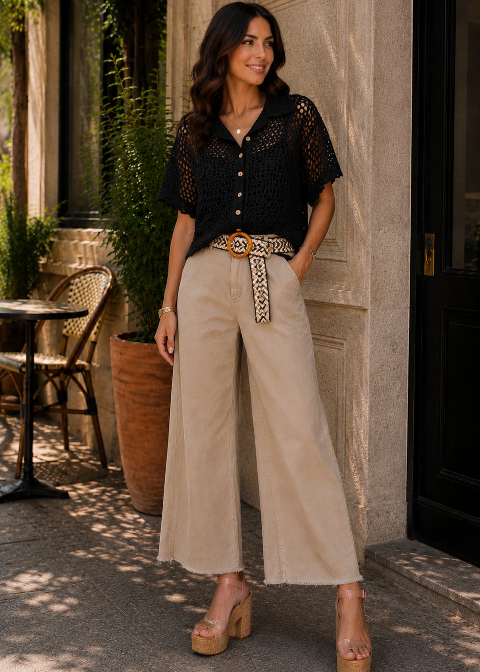 Crochet collar button down +2 colors