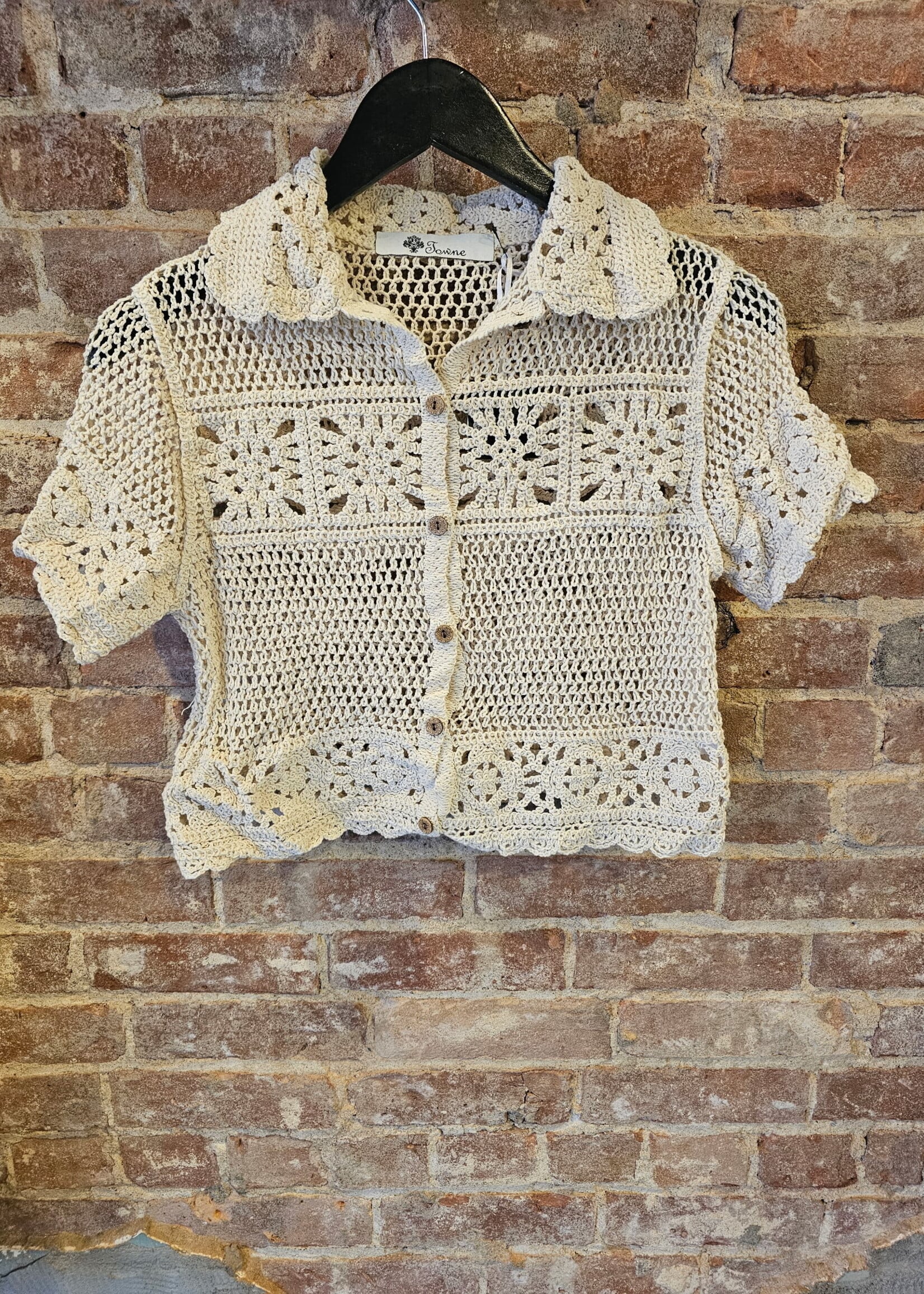 Crochet collar button down +2 colors