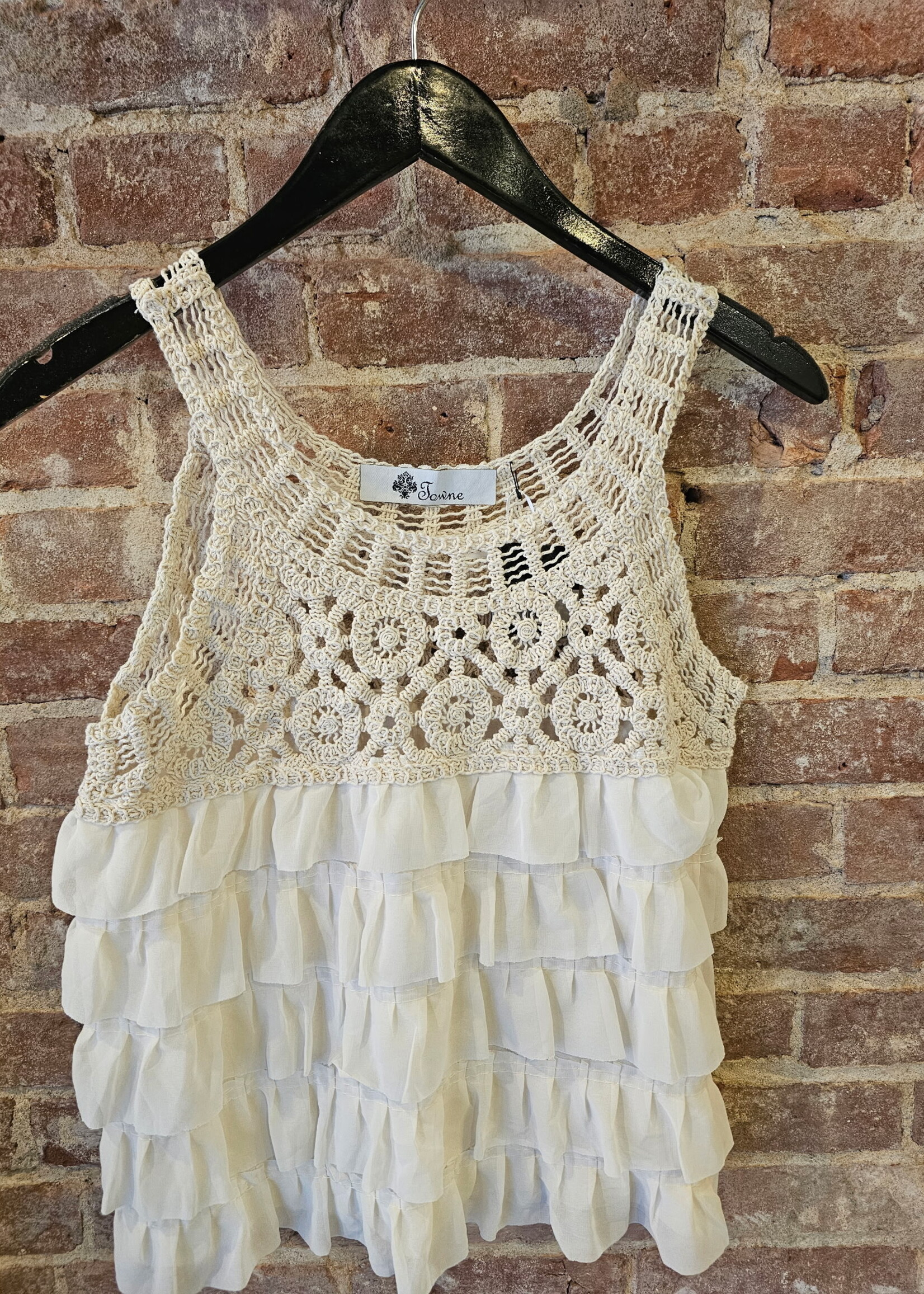 Layered ruffle crochet top +2 colors