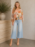 Print silk top +2 colors