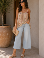 Flower strap silk tank +4 colors