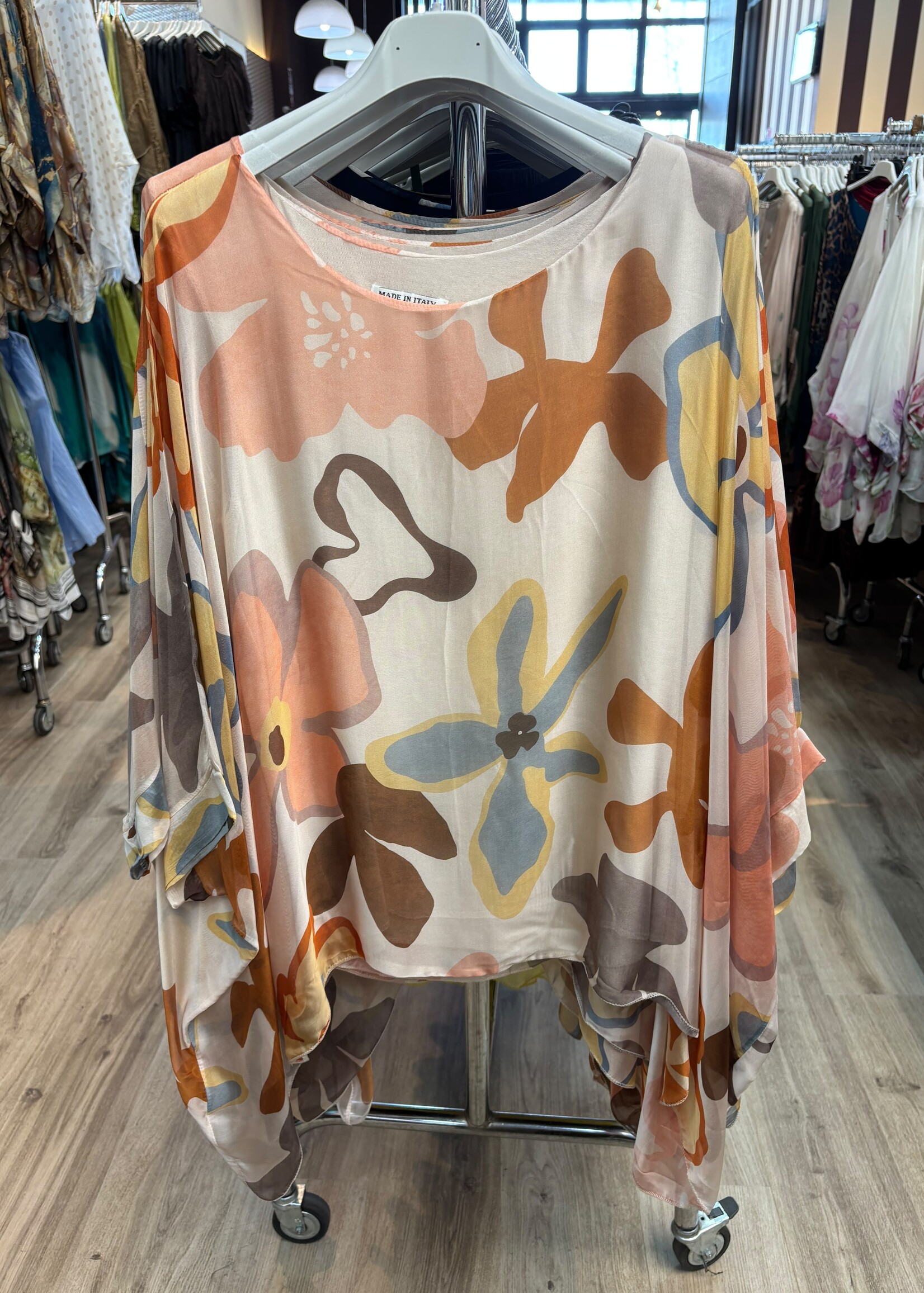 Print silk top +2 colors