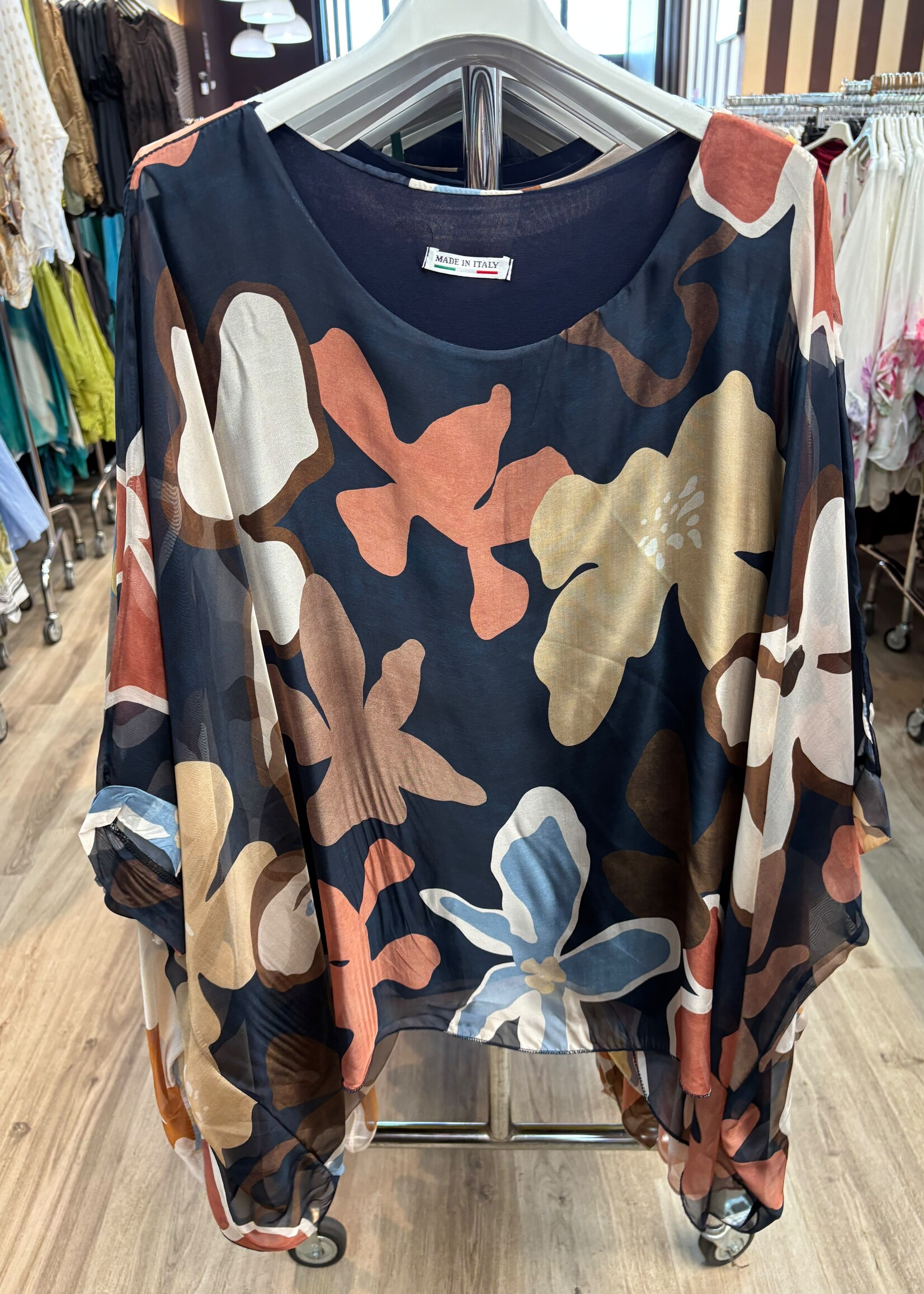 Print silk top +2 colors
