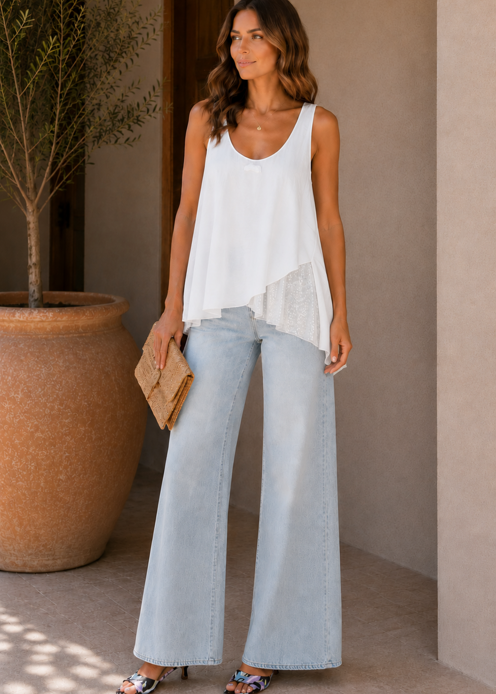 Sequin hem tank +2 colors