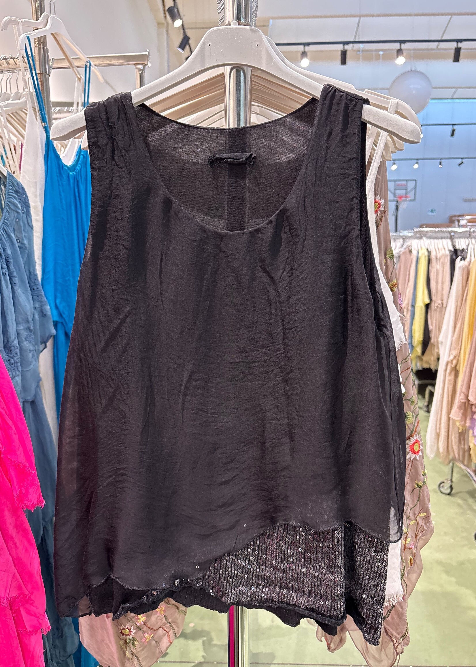 Sequin hem tank +2 colors