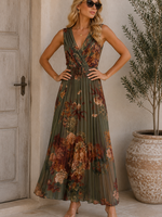 Pleat print maxi