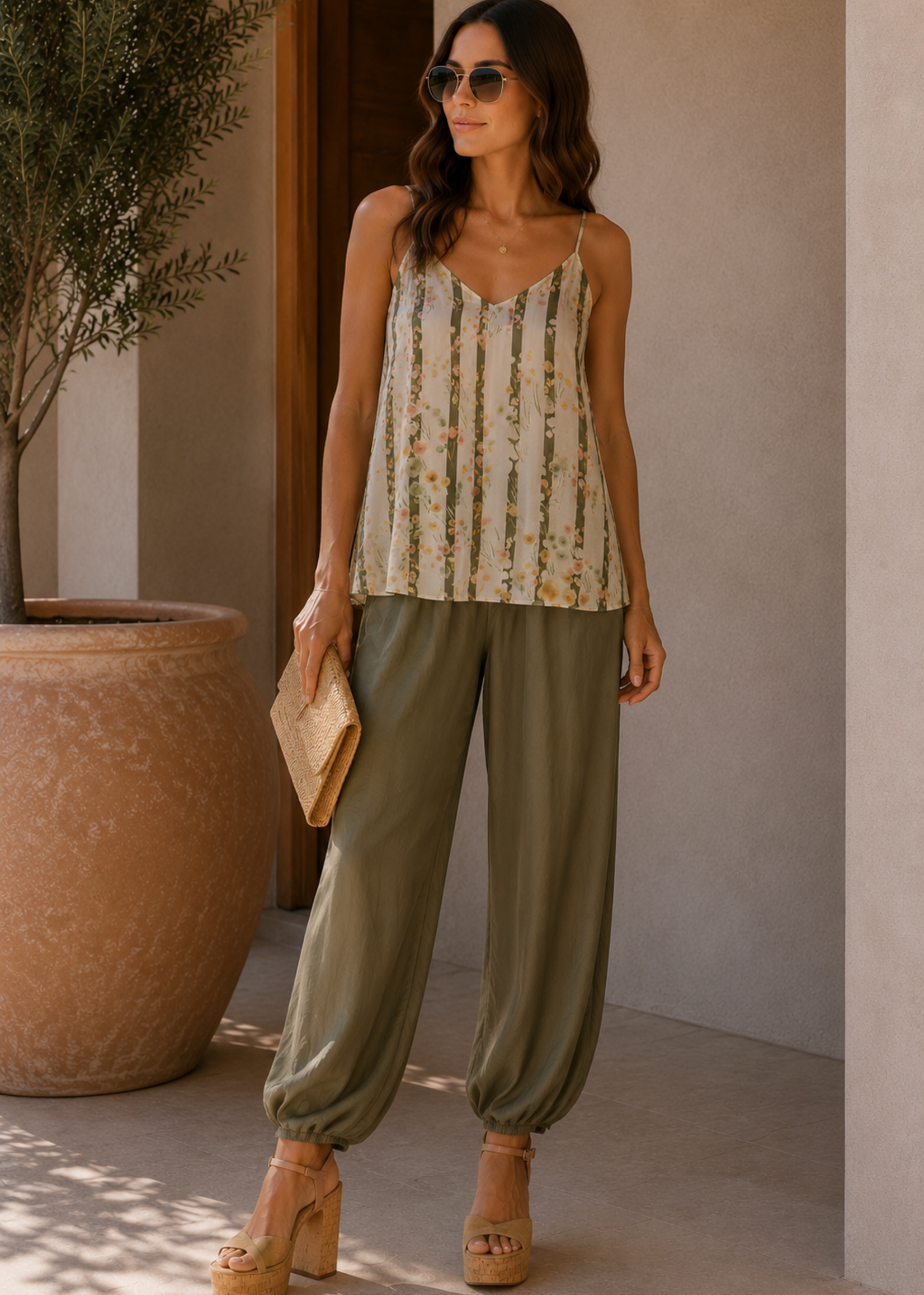 Stripe floral cami +2 colors