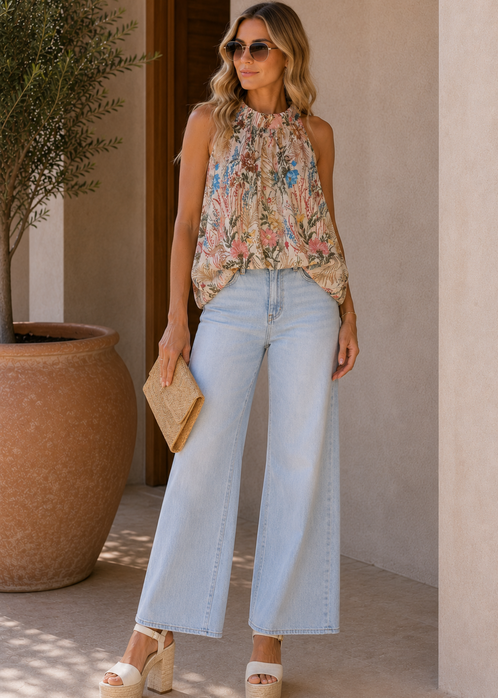 Floral bubble top +2 colors