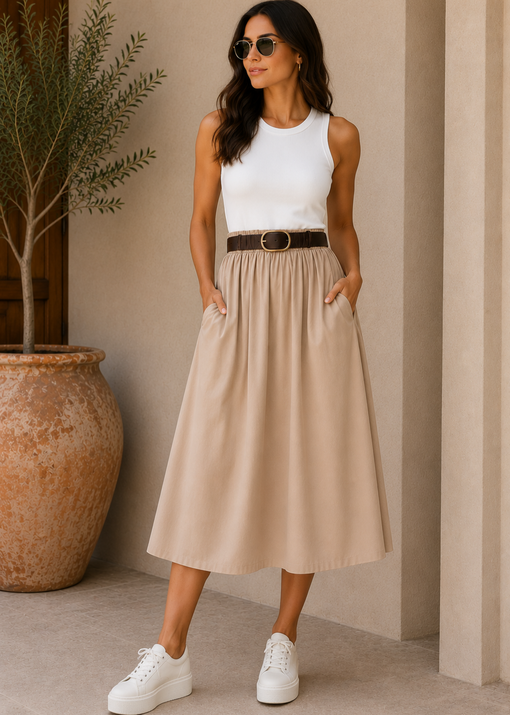 Belted mix midi +3 colors