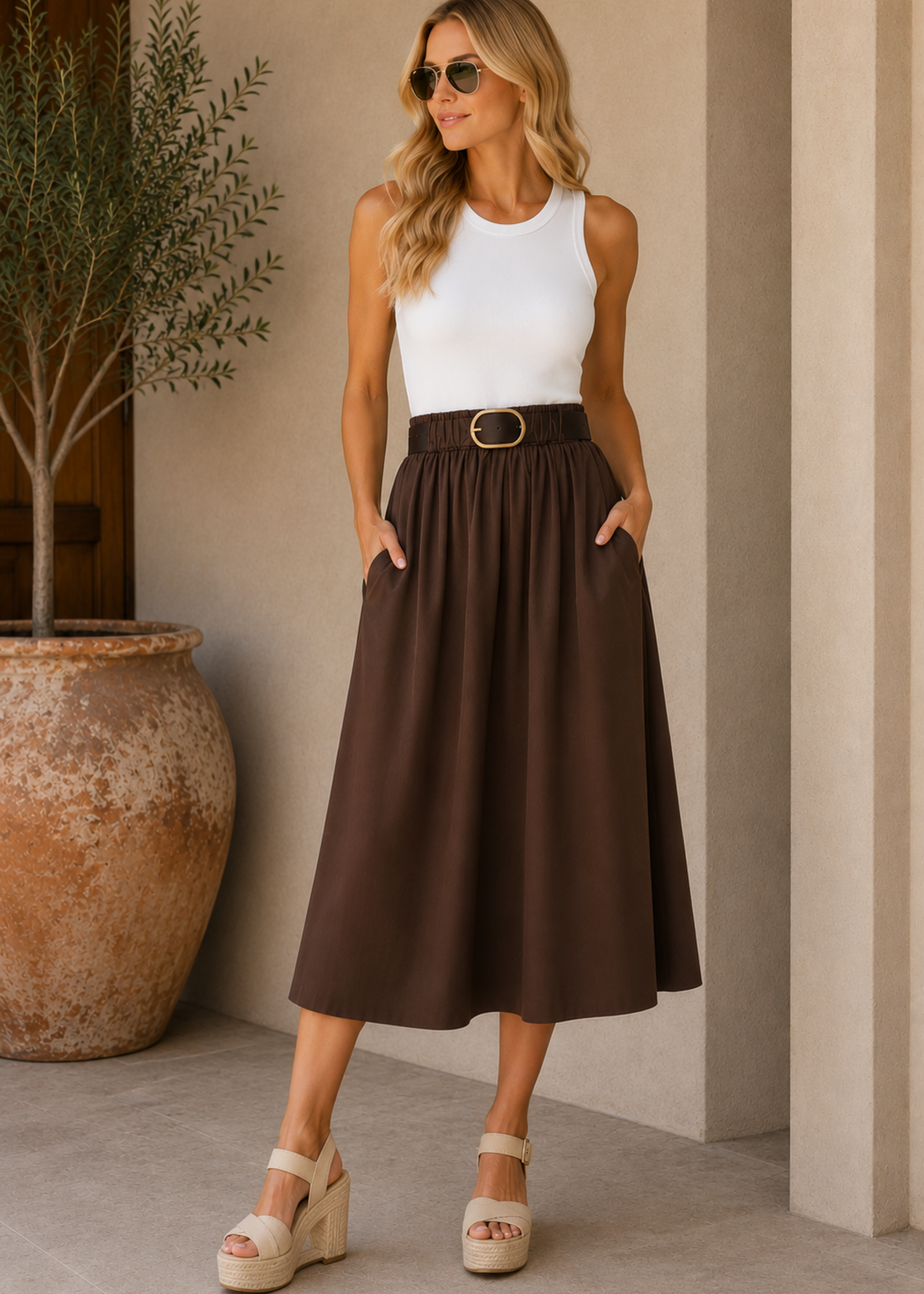 Belted mix midi