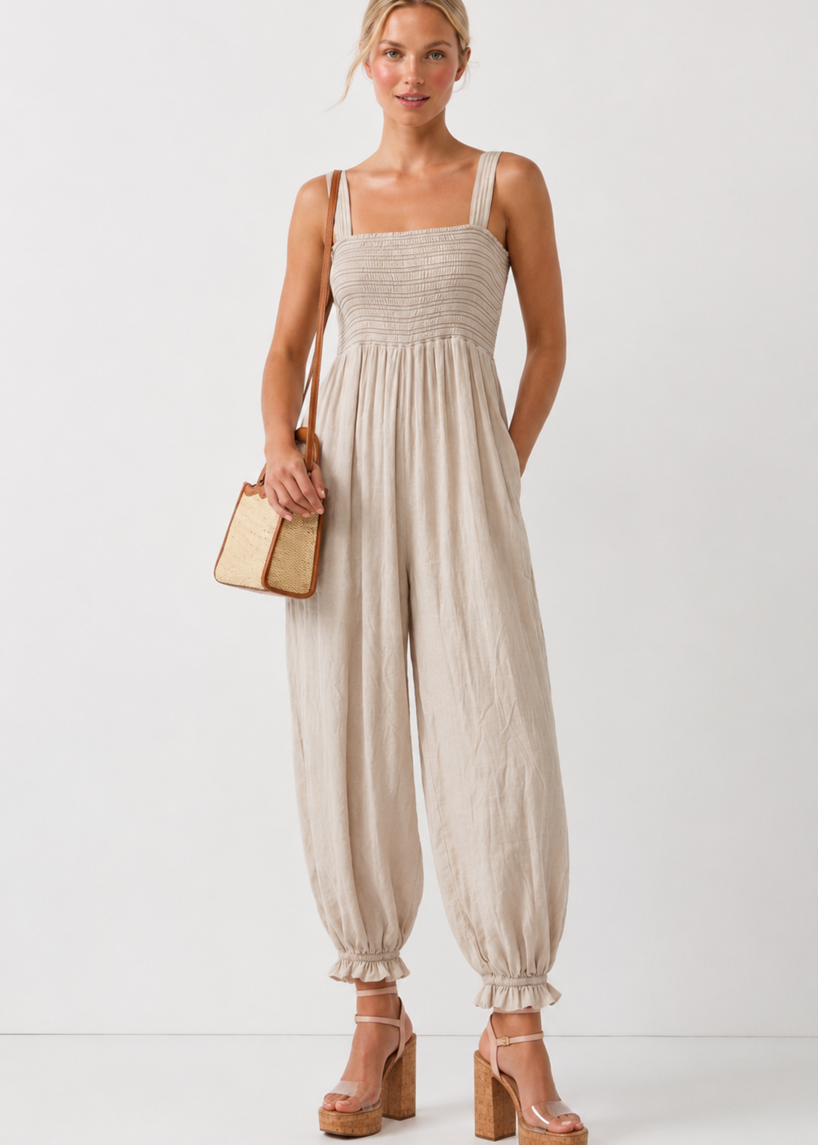 Smock balloon jumpsuit +2 colors