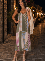 Geometric print midi dress +2 colors