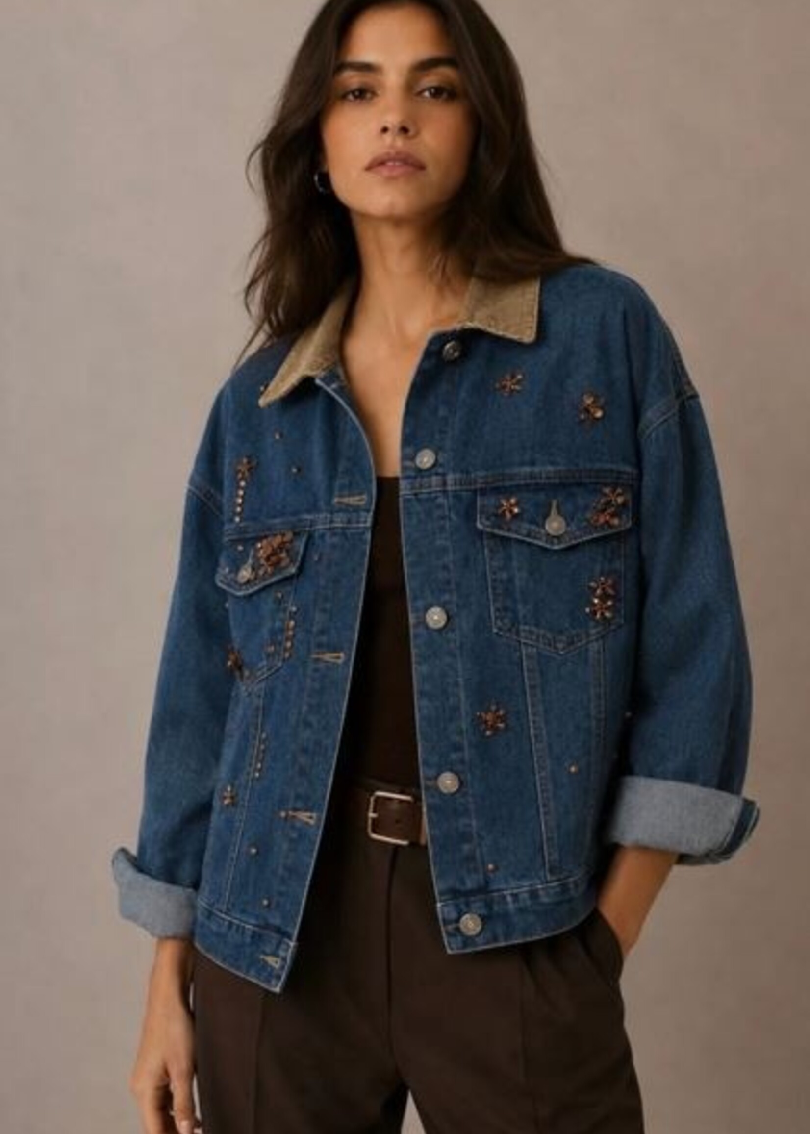 Embellished denim jacket