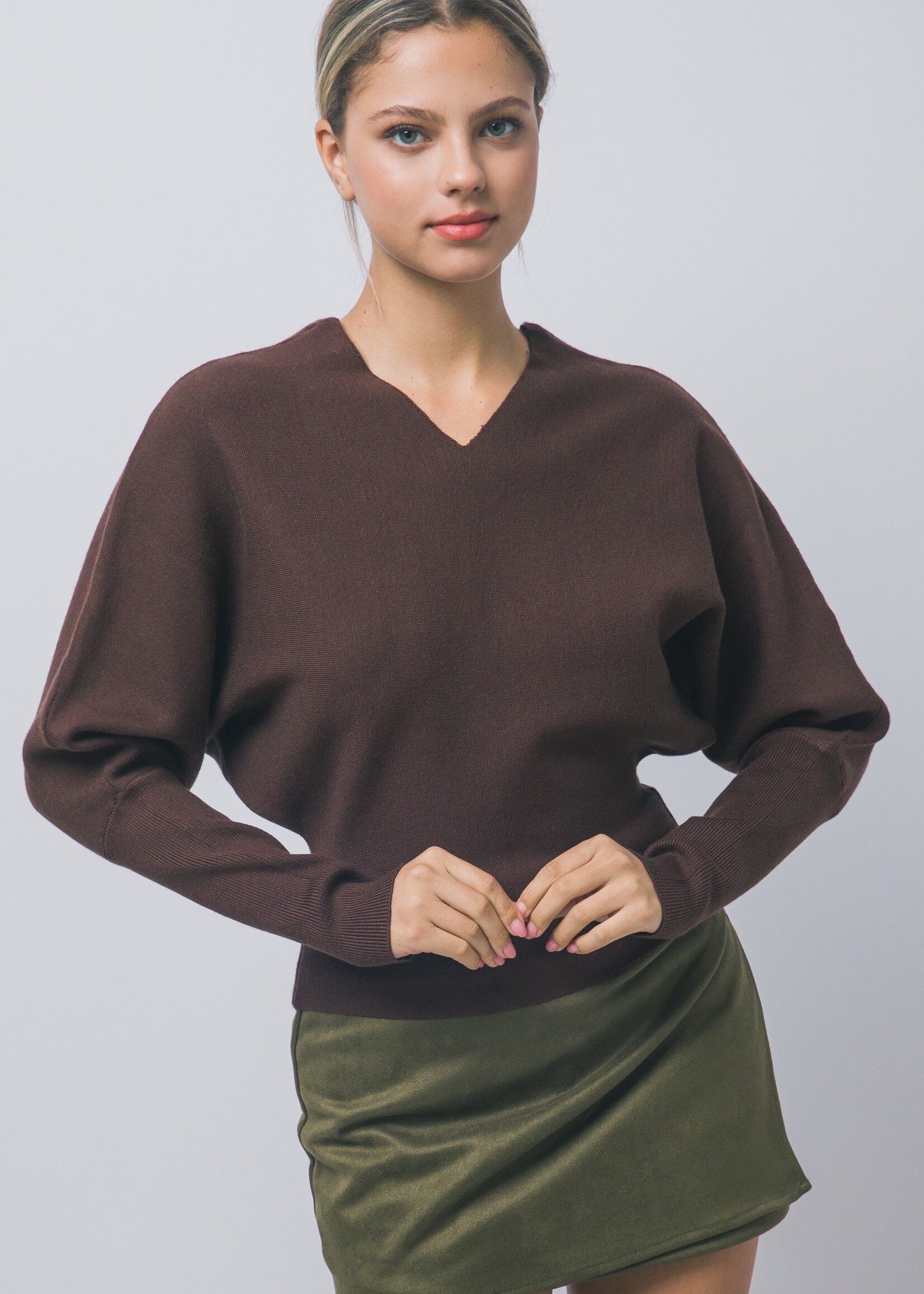 Dolman V neck top +2 colors