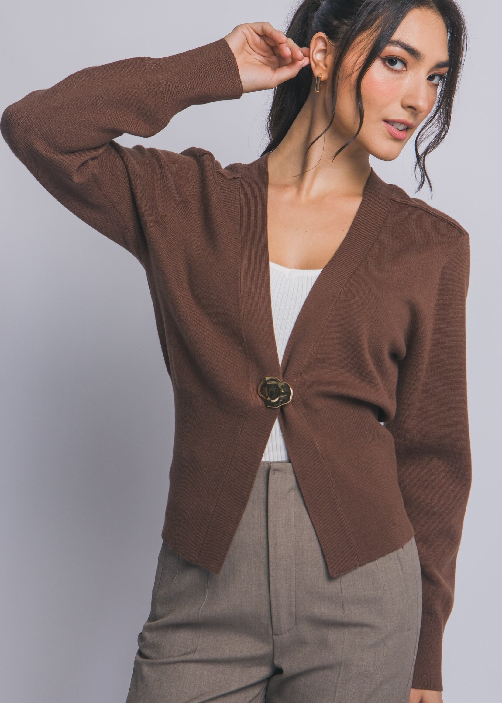 1 button cardigan +2 colors