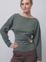 Ruched brooch top +3 colors