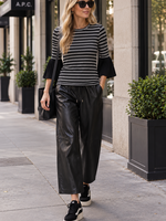 Stripe bell sleeve top