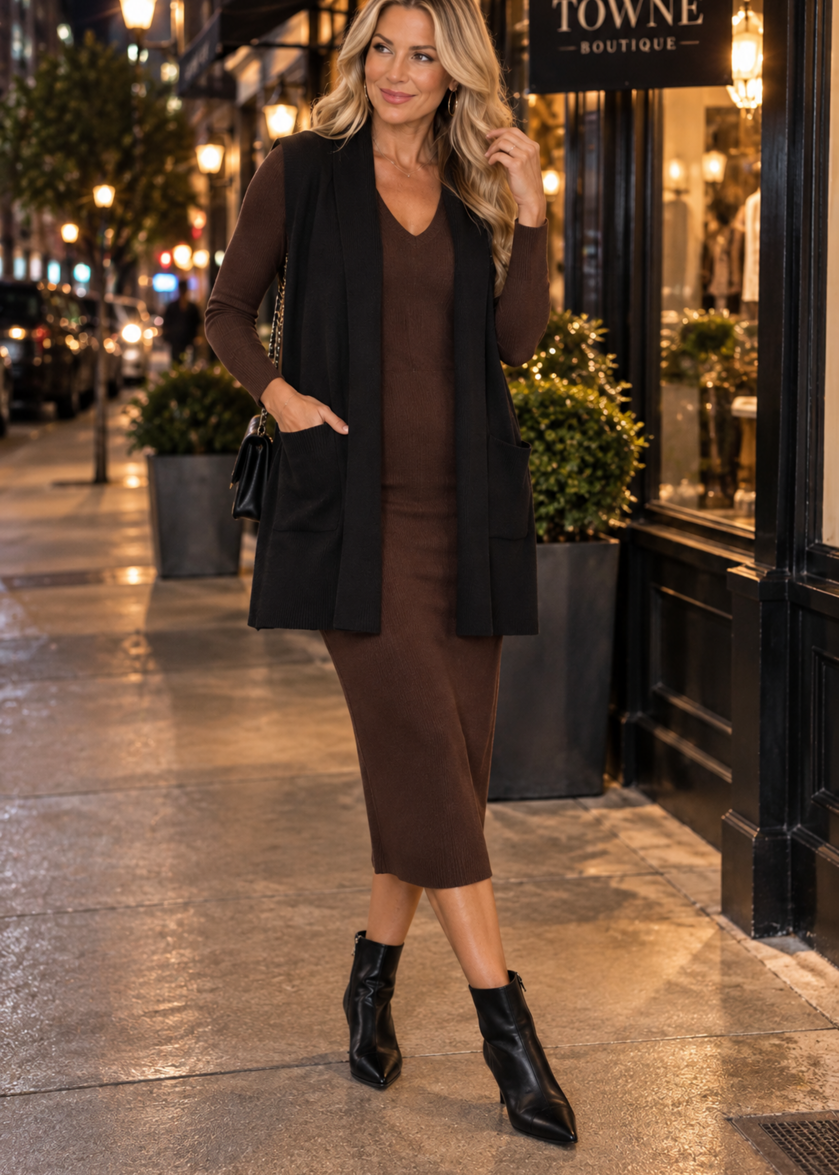 Long knit vest +2 colors