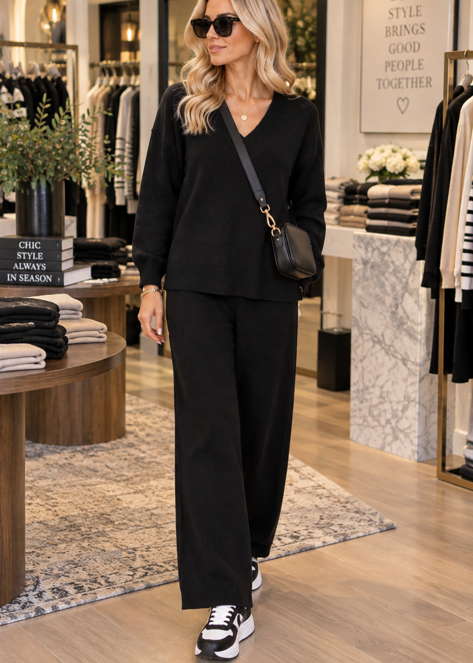 V neck pant set +2 colors