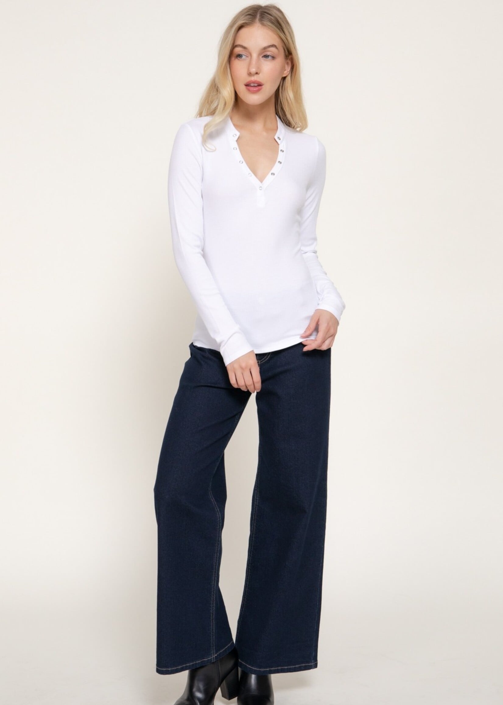 Snap Henley top +3 colors