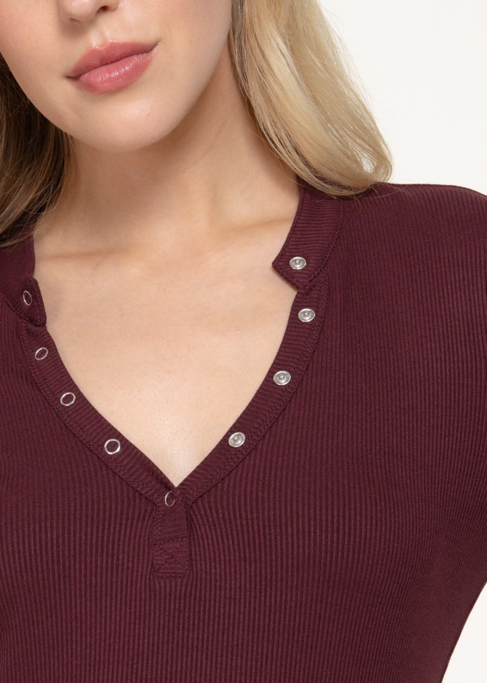 Snap Henley top +3 colors
