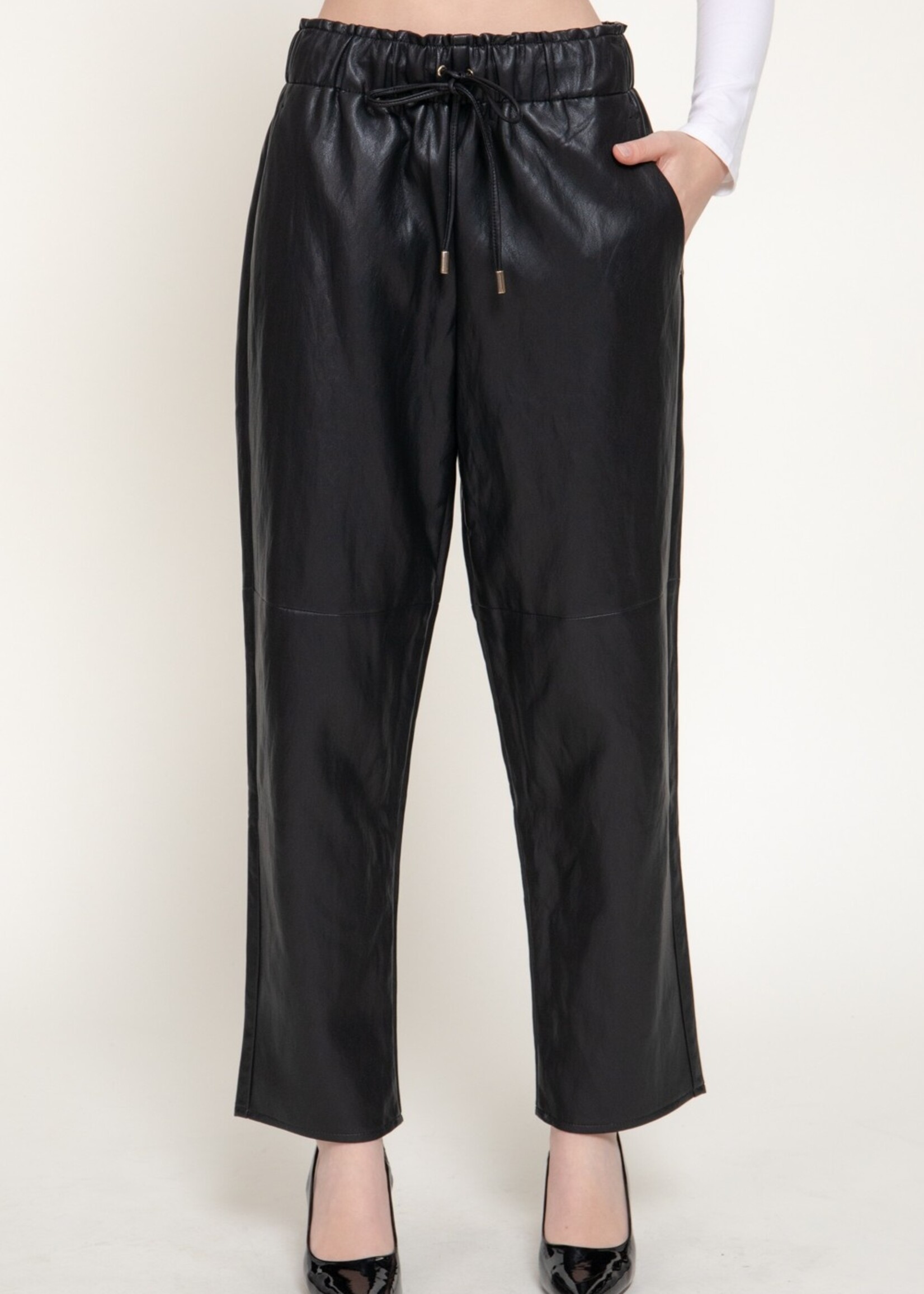 Leather wide leg jogger +2 colors