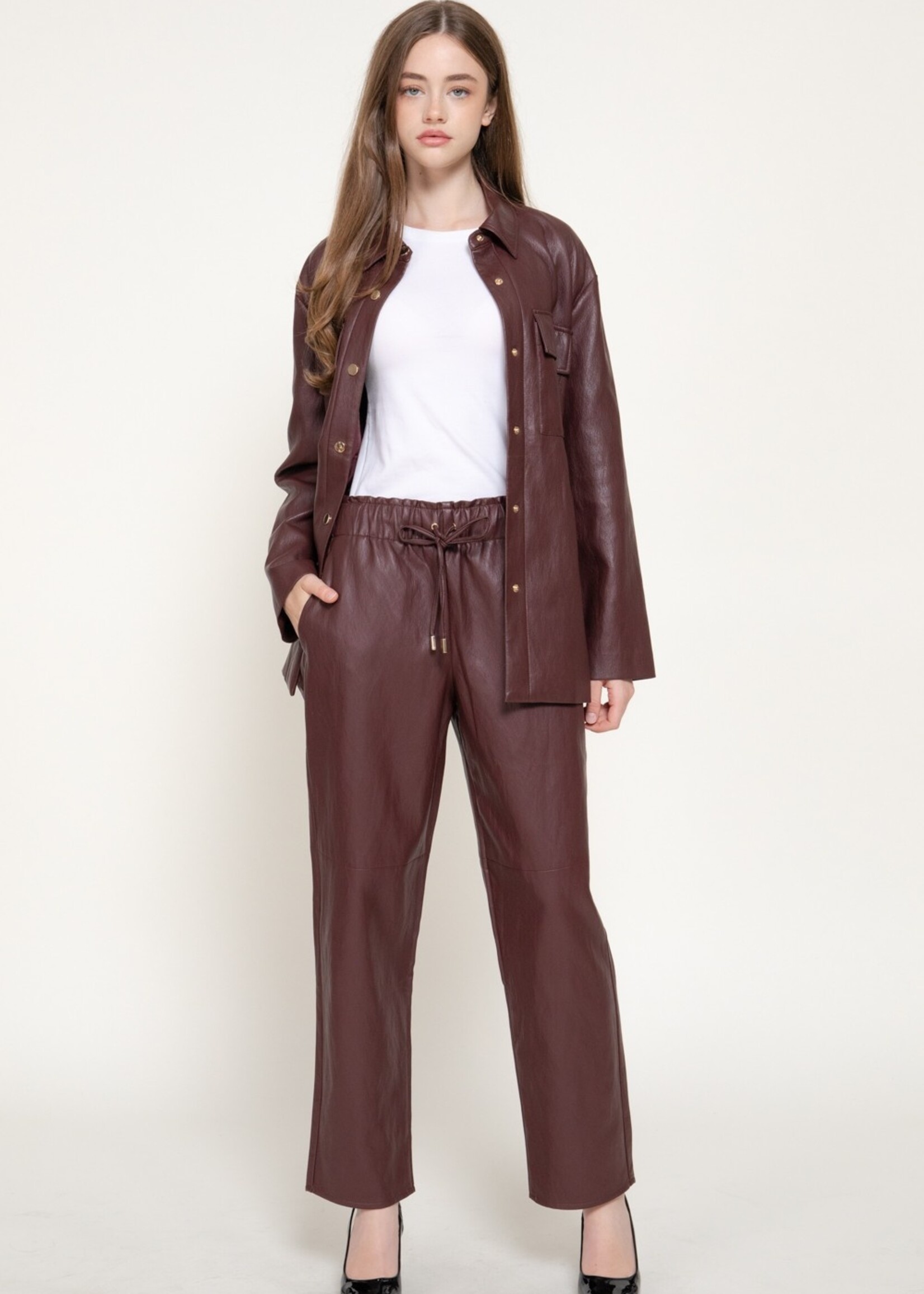 Leather wide leg jogger +2 colors