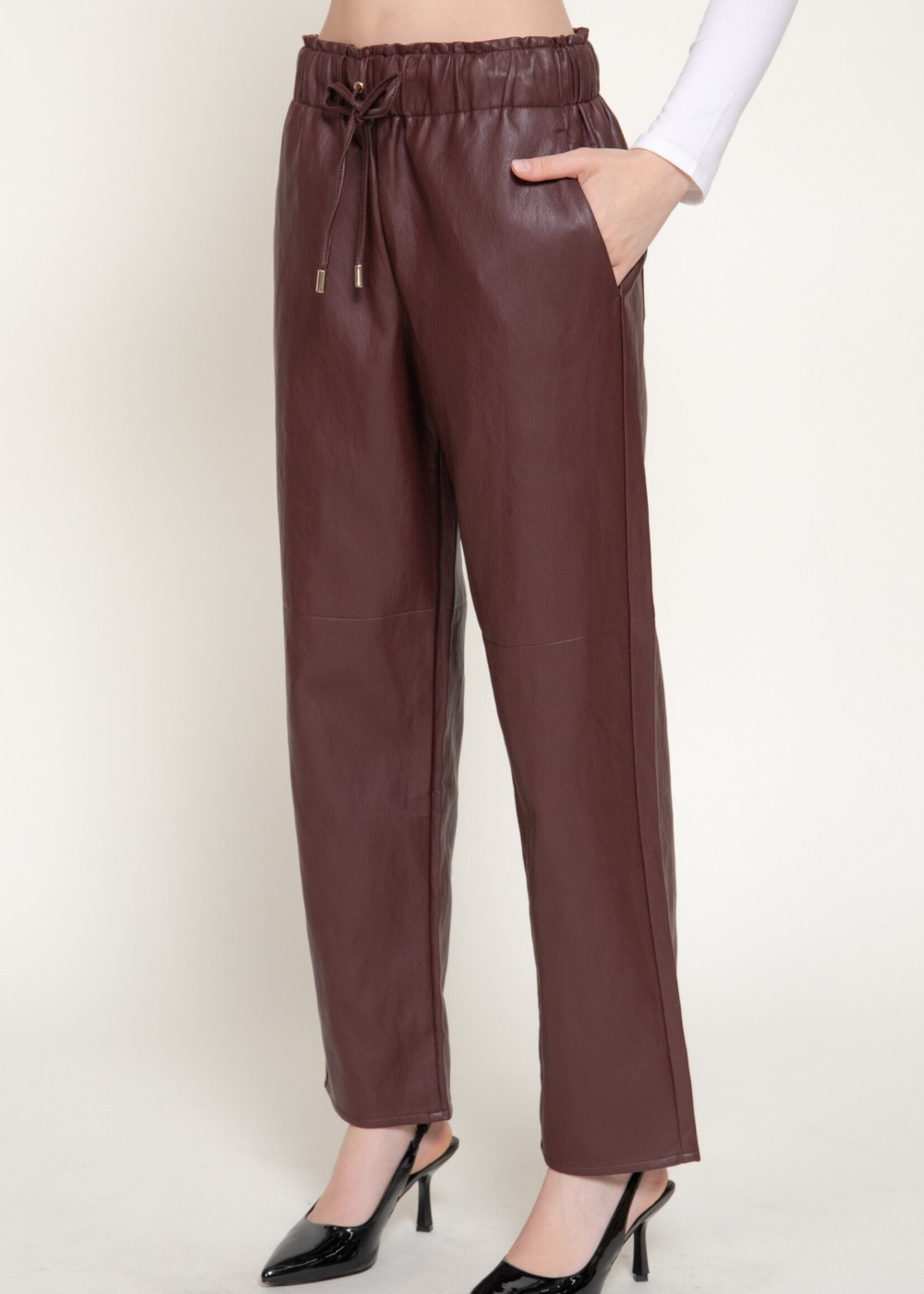 Leather wide leg jogger +2 colors