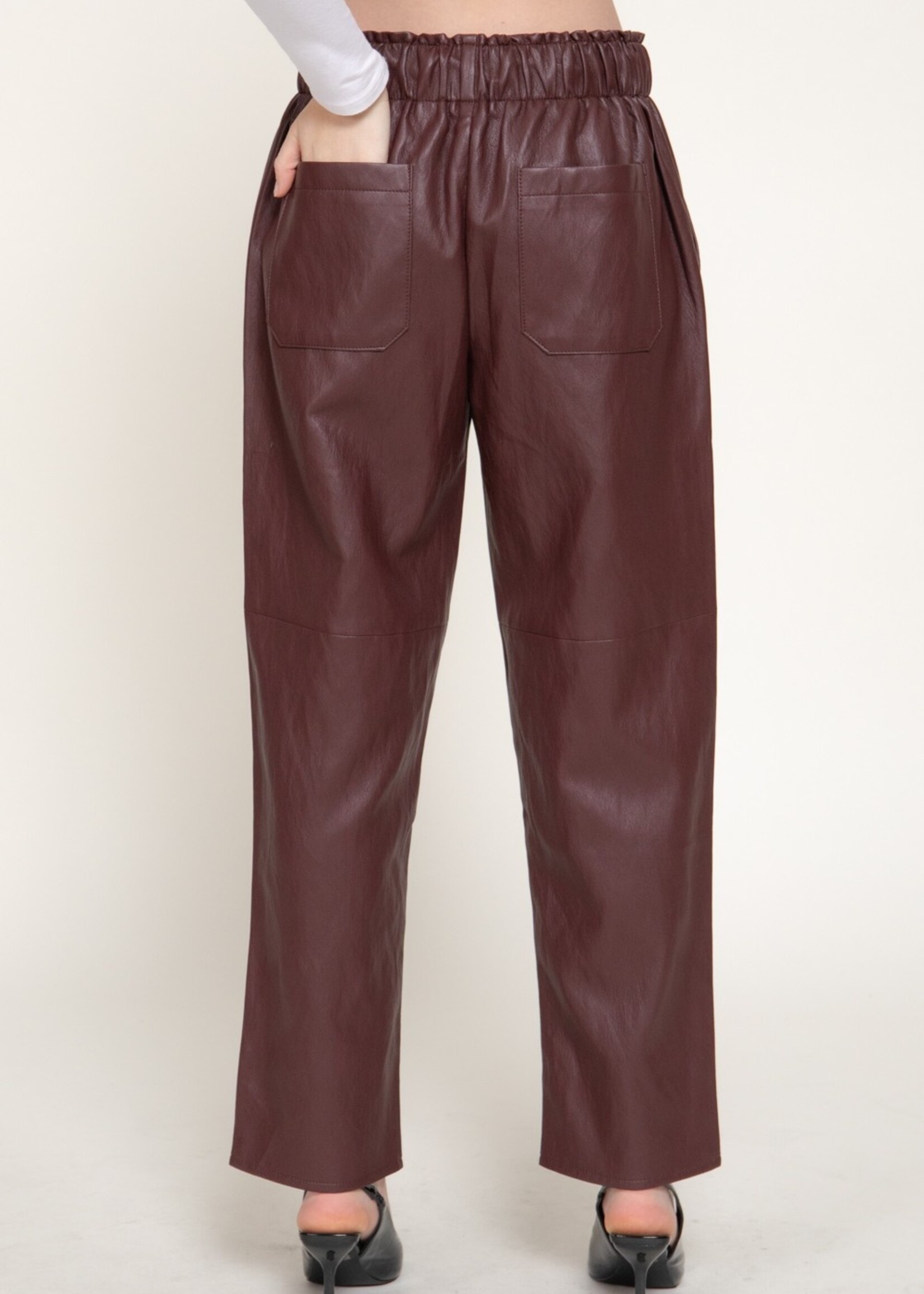 Leather wide leg jogger +2 colors