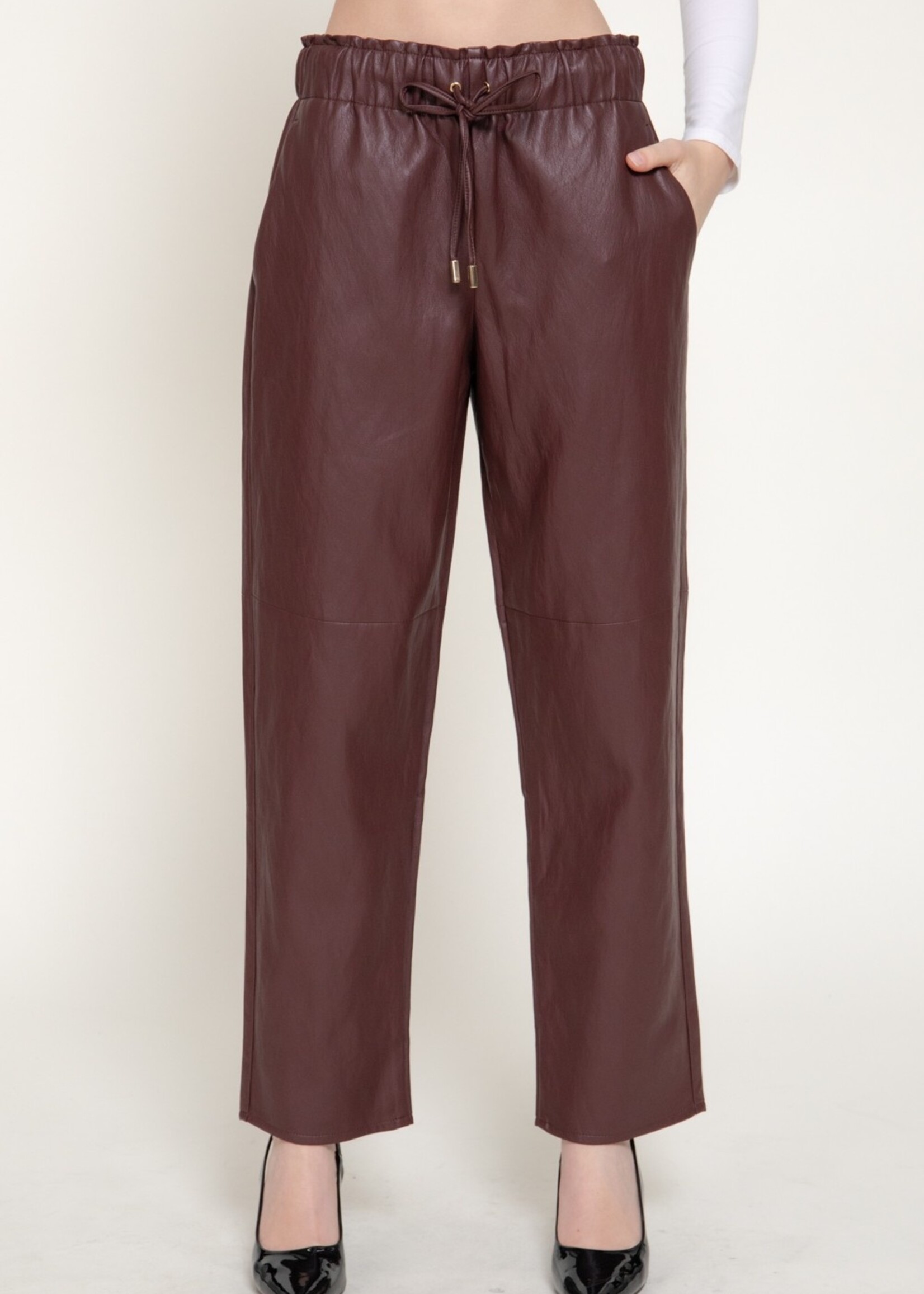 Leather wide leg jogger +2 colors