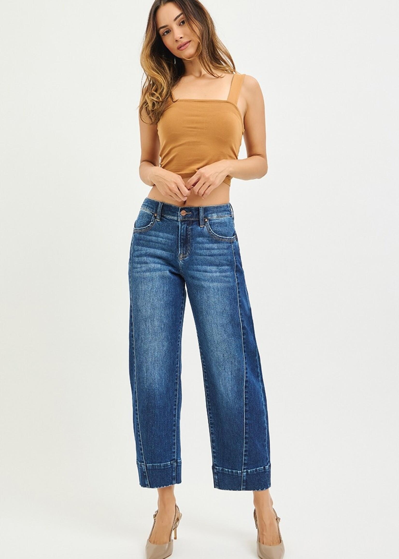 Crop barrel jean